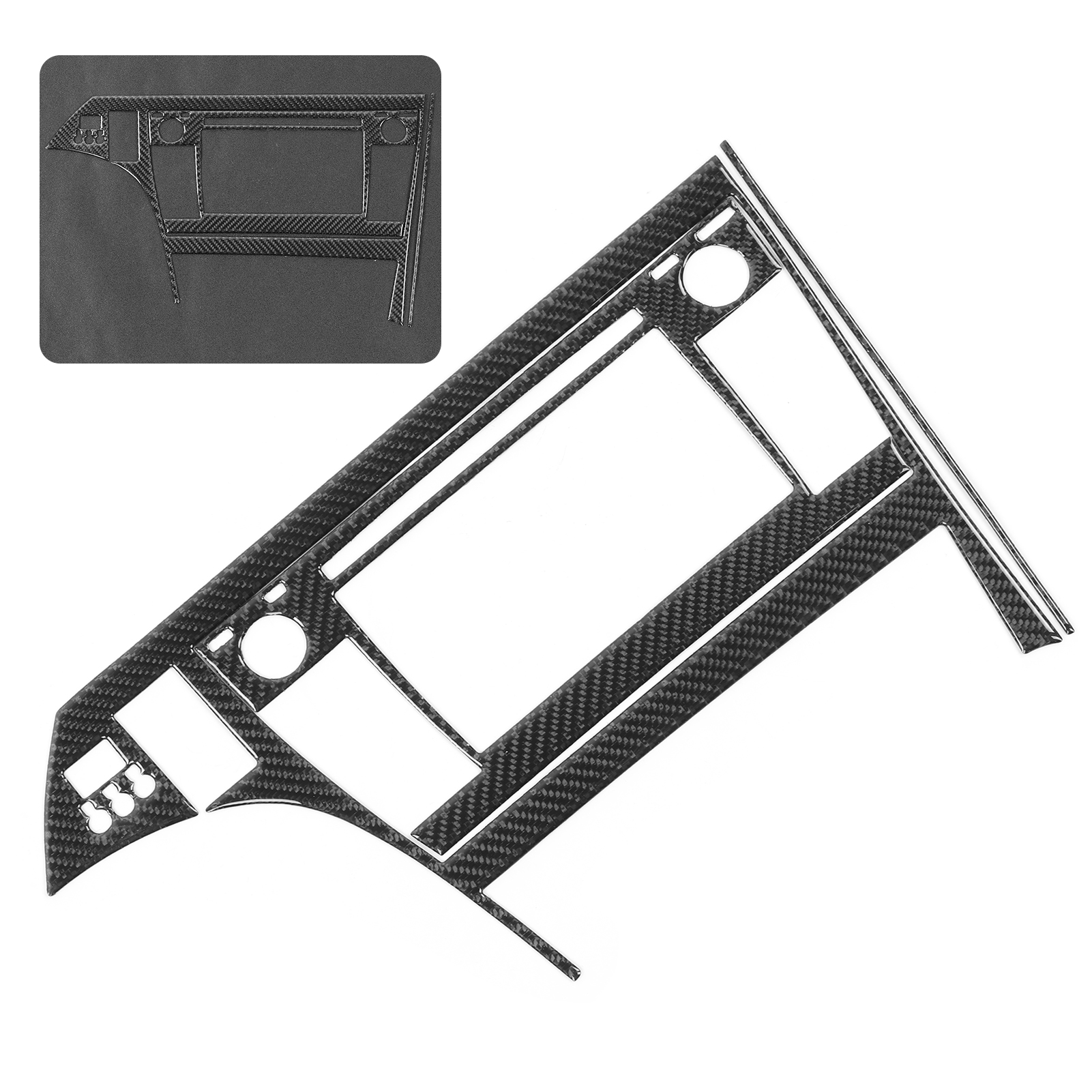 3-teiliges Set Aus Glänzender Carbonfaser-gps-blendenverkleidung, Kompatibel Mit Toyota Prius 2012-2015