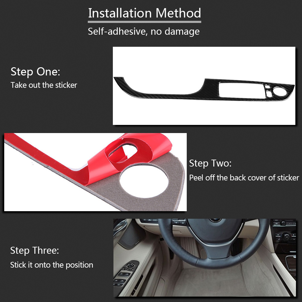Abdeckung Für Den Rahmen Des Elektrischen Fensterheberschalters, Selbstklebend In Carbonfaser-optik, Für Bmw E90, Fahrerseite (linkslenker), Fahrzeuginnenraum, 1 Stück