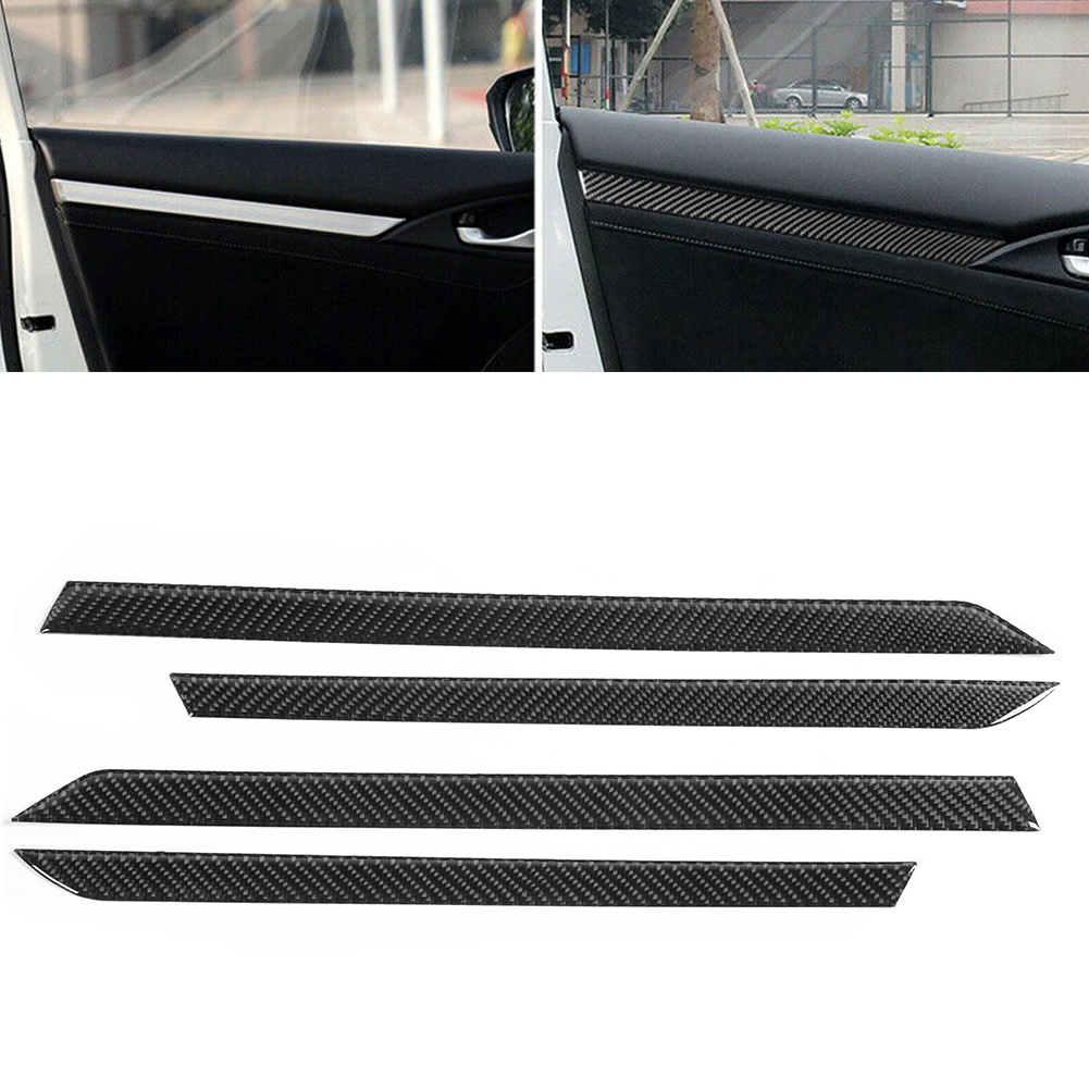 4-teiliges Set Türverkleidungsleisten Im Carbonfaser-stil Für Den Innenraum, Passend Für Honda Civic 10. Generation (2016–2019)