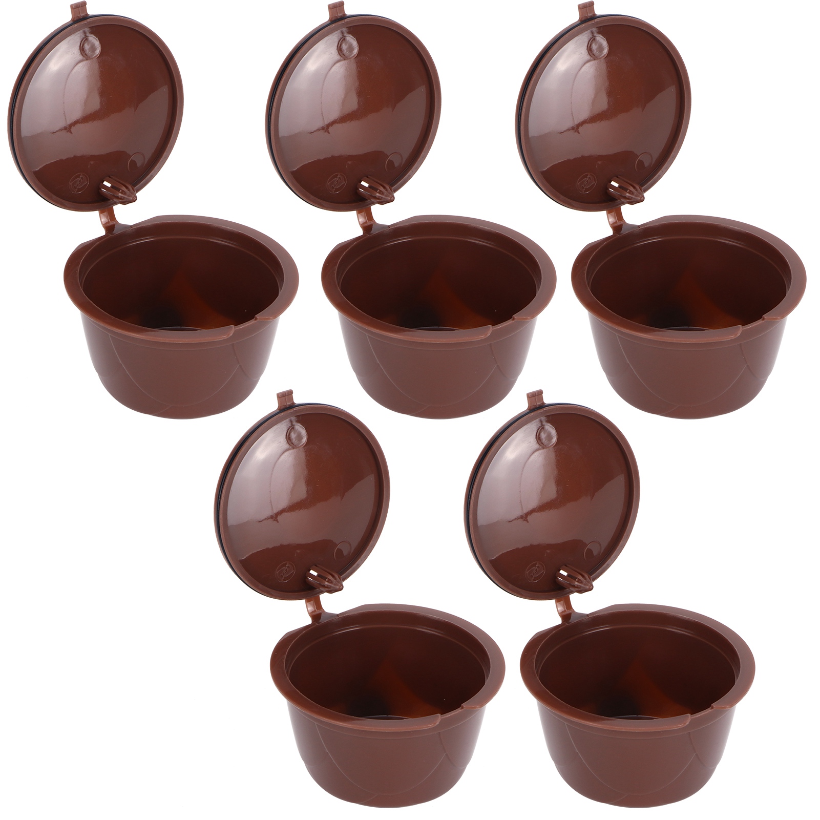 Set Mit 5 Wiederverwendbaren Kaffeekapseln, Kompatibel Mit Dolce Gusto, Inklusive Löffel Und Reinigungsbürste