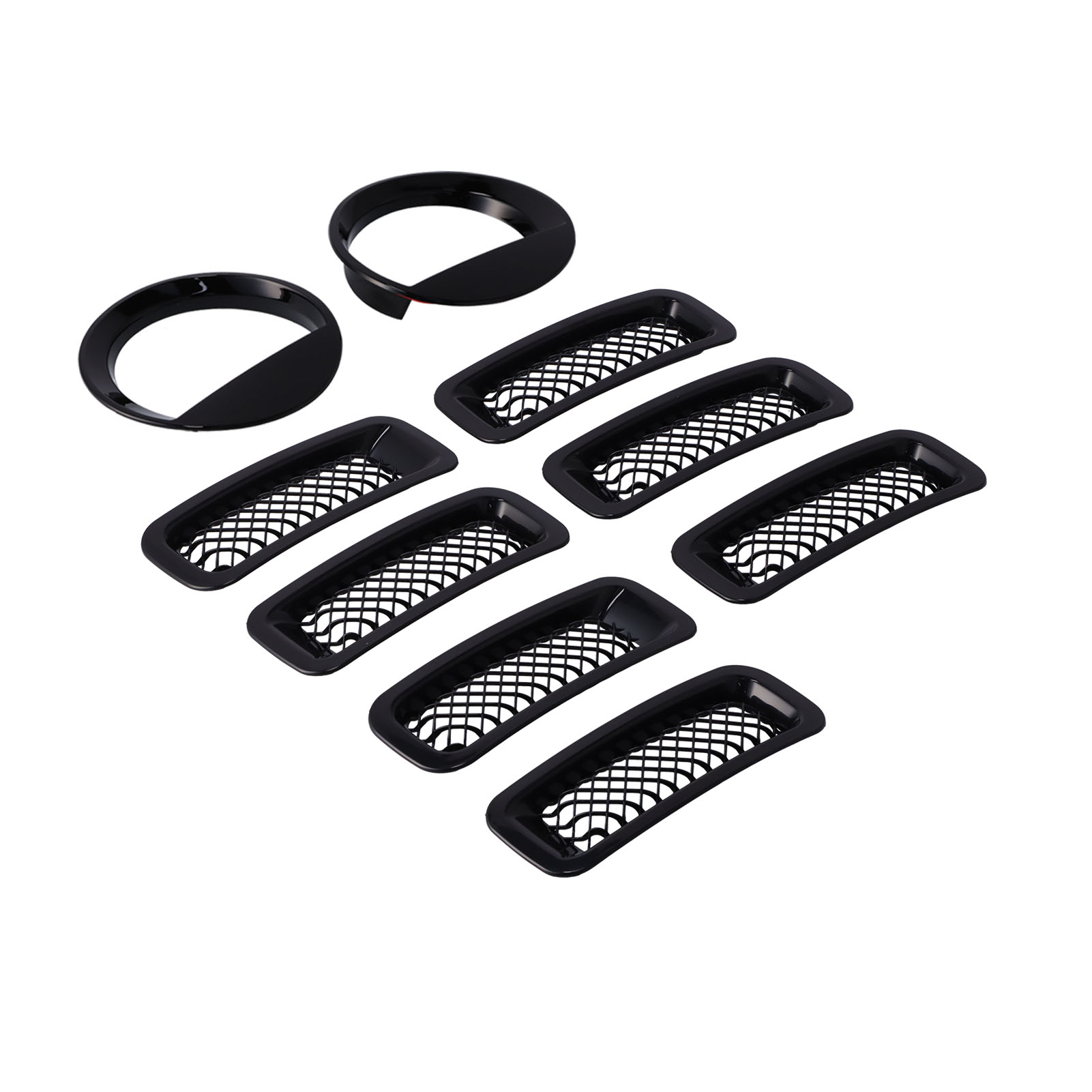 Frontgrill Mit Gittereinsatz, Scheinwerferringe, Grillzierleisten-set Für Jeep Patriot 2011–2016, Exterieur-styling-zubehör