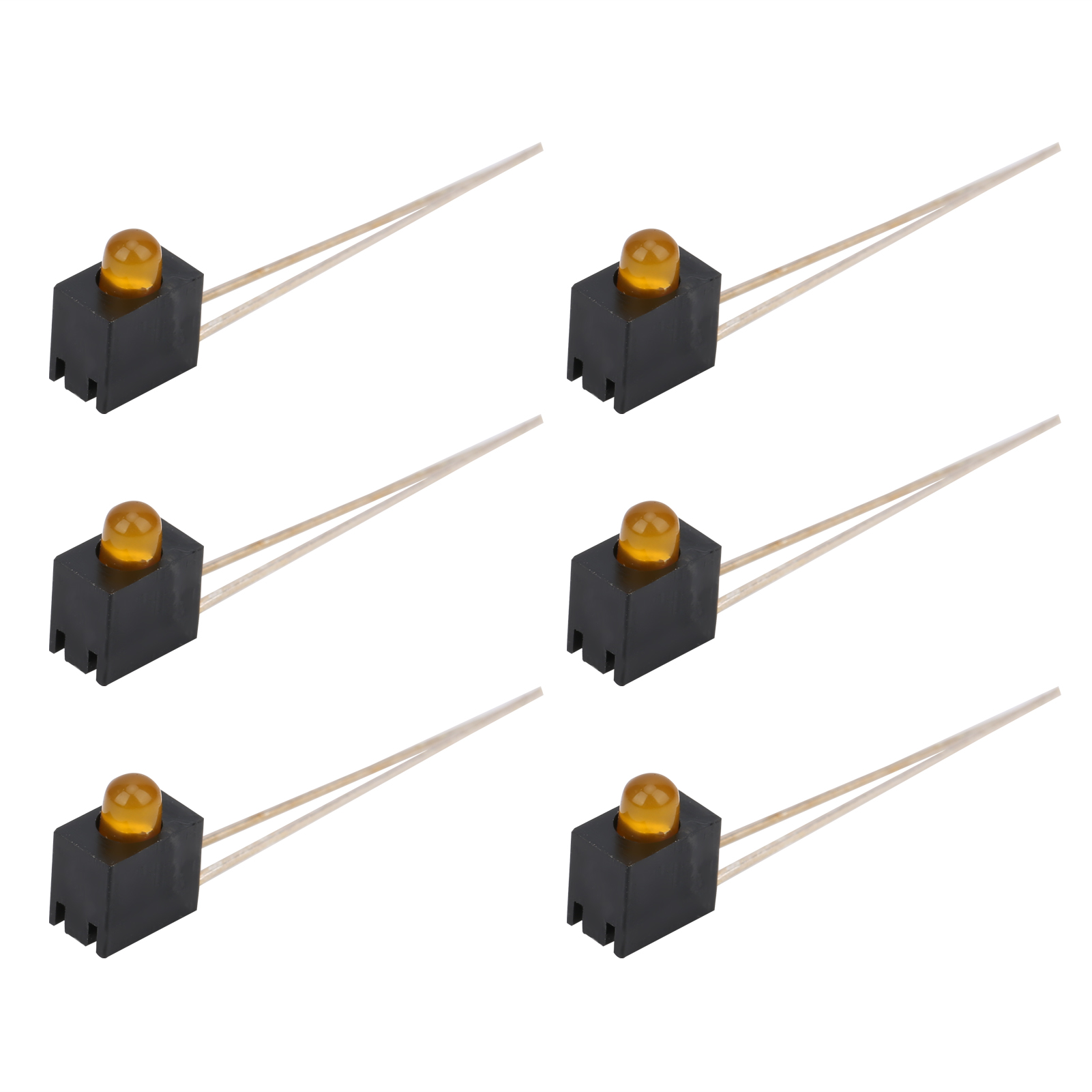 100 Stück Led-fassungen, 3 Mm Lampenschirm, 90°-biegung, Mit Lichtsteuerungskomponenten, Orangefarbenes Licht