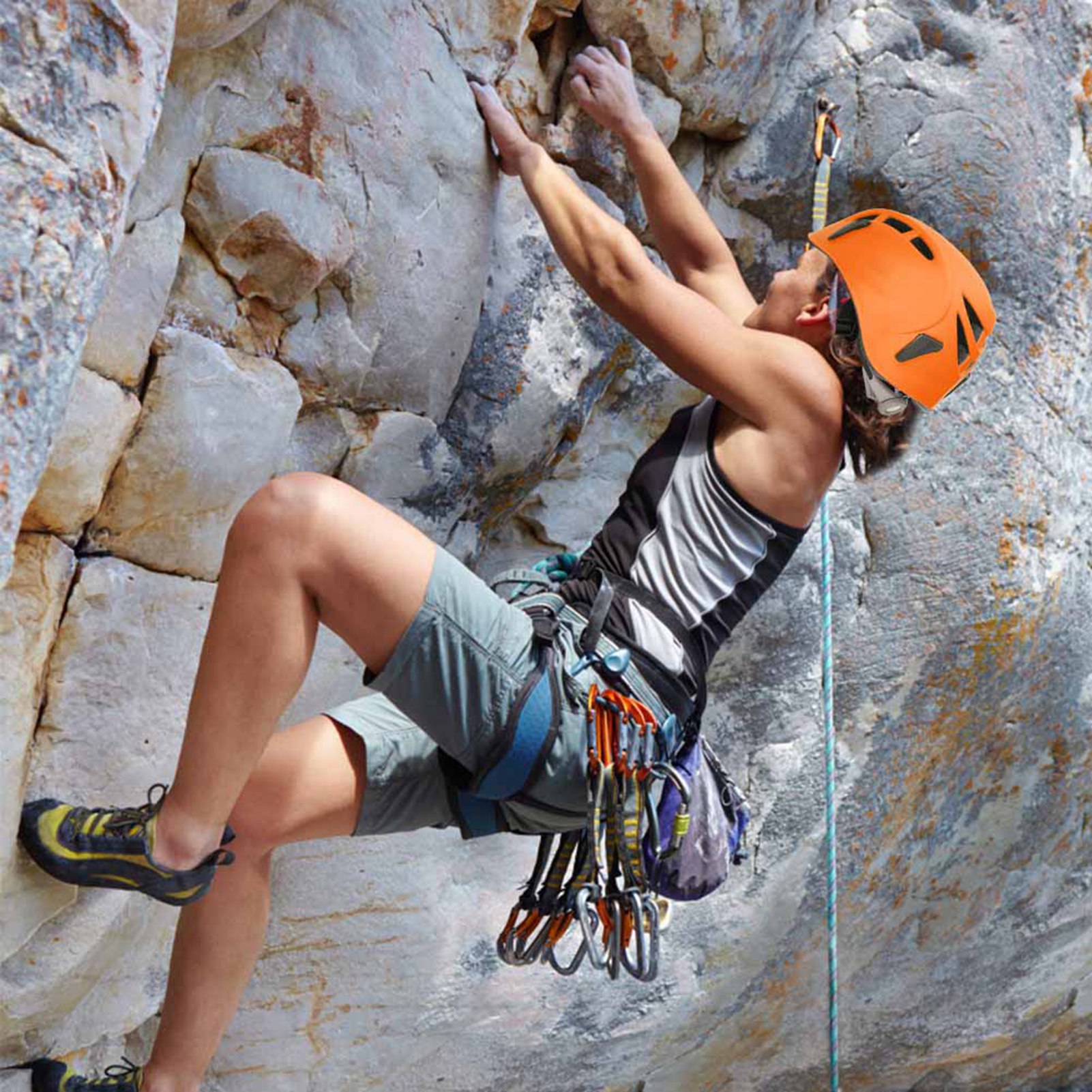 Outdoor-sport-sicherheitshelm Mit Kopfschutz Für Bergsteigen, Klettern Und Rollschuhlaufen (orange)