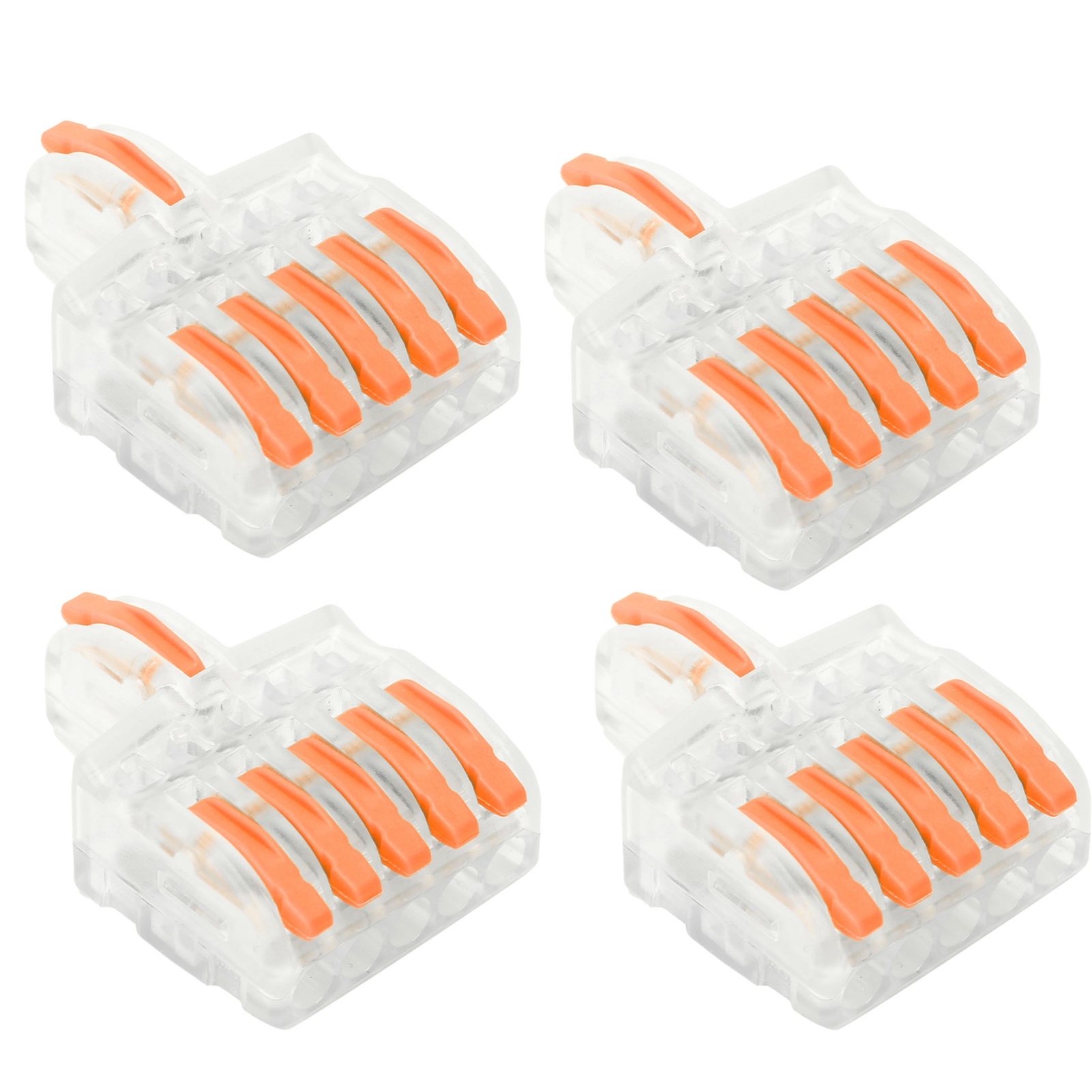 20 Stück Schnellverbinder Für Drähte, Spl-klemmenblock, T-förmiger Kupferleiter-leitungsteiler 5 In 1 (orange)