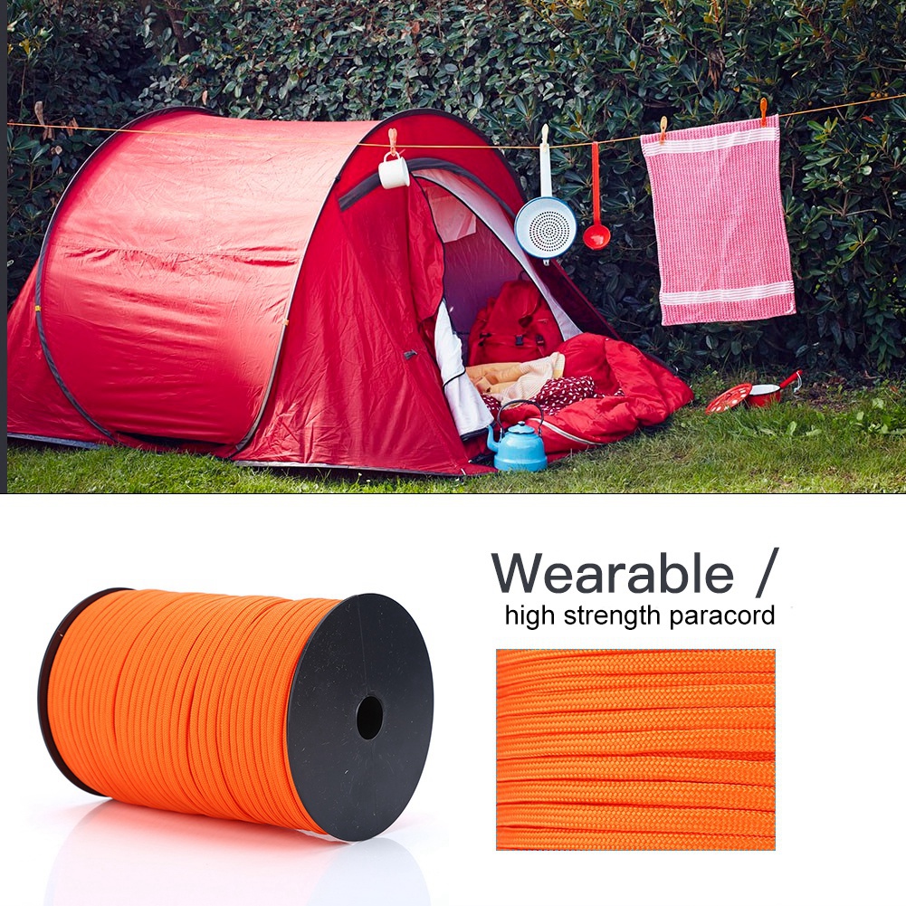 Cordon De Parachute Réfléchissant 550, 9 Brins, 100 M (orange)