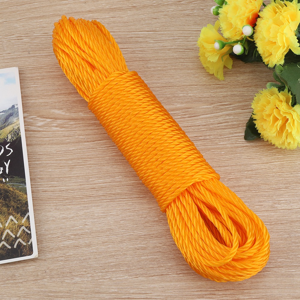 20 M Nylonseil, Dehnbare Wäscheleine, Zum Trocknen Im Freien, Camping, Garten, Orange, Langlebig, Vielseitig Einsetzbar, Leichtes Kabel.