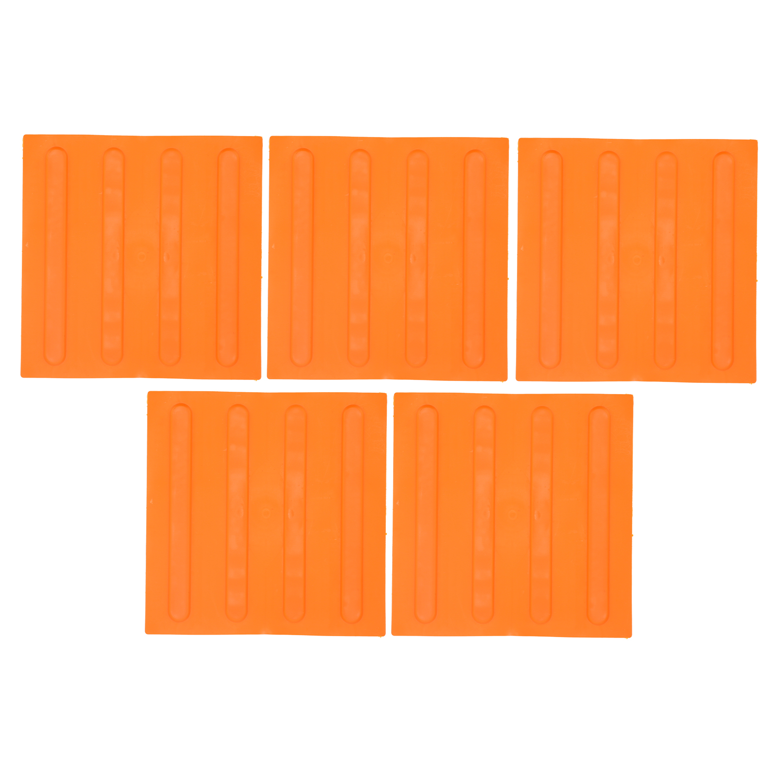 Set Mit 5 Rutschfesten Gummiplatten, Orangefarbene Taktile Bodenleitstreifen Für Gehwege, Rutschfeste Hinweisschilder, Taktile Bodenleitsysteme Für Blinde Im Außenbereich