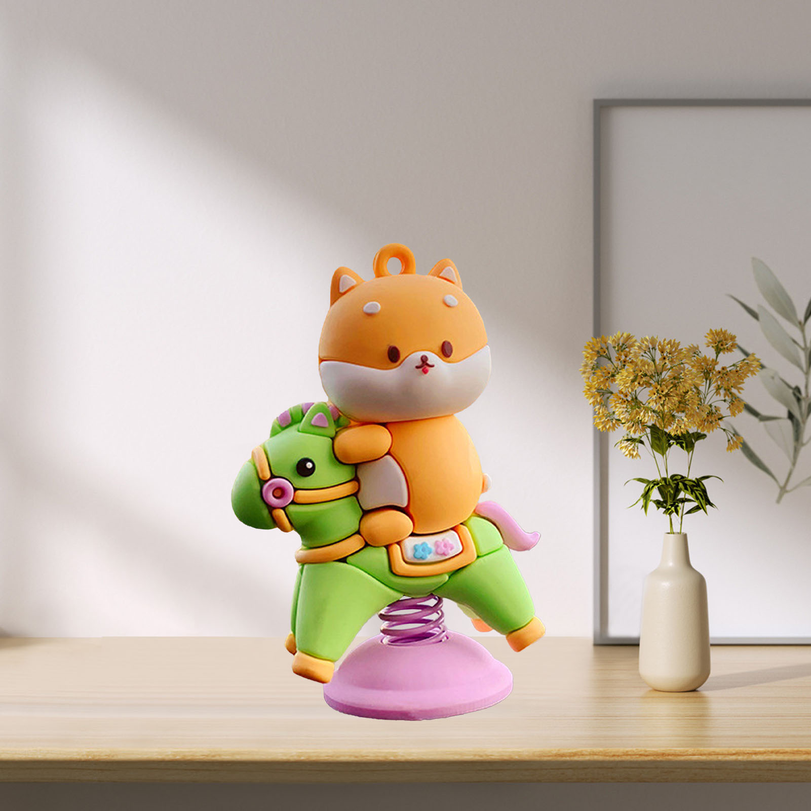 Shiba Inu Wackelkopffigur, Kreative Autodekoration, Stilvolles Schaukelpferd, Schreibtischornament, 1er-set, Glückshund, Originelles Geschenk.