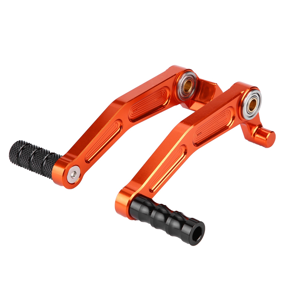 Paar Cnc-gefräste Orangefarbene Aluminium-brems- Und Schaltpedale Für 125 200 390 13-14, 2-teiliges Set, Performance-ersatz, Motorradkompatibel.