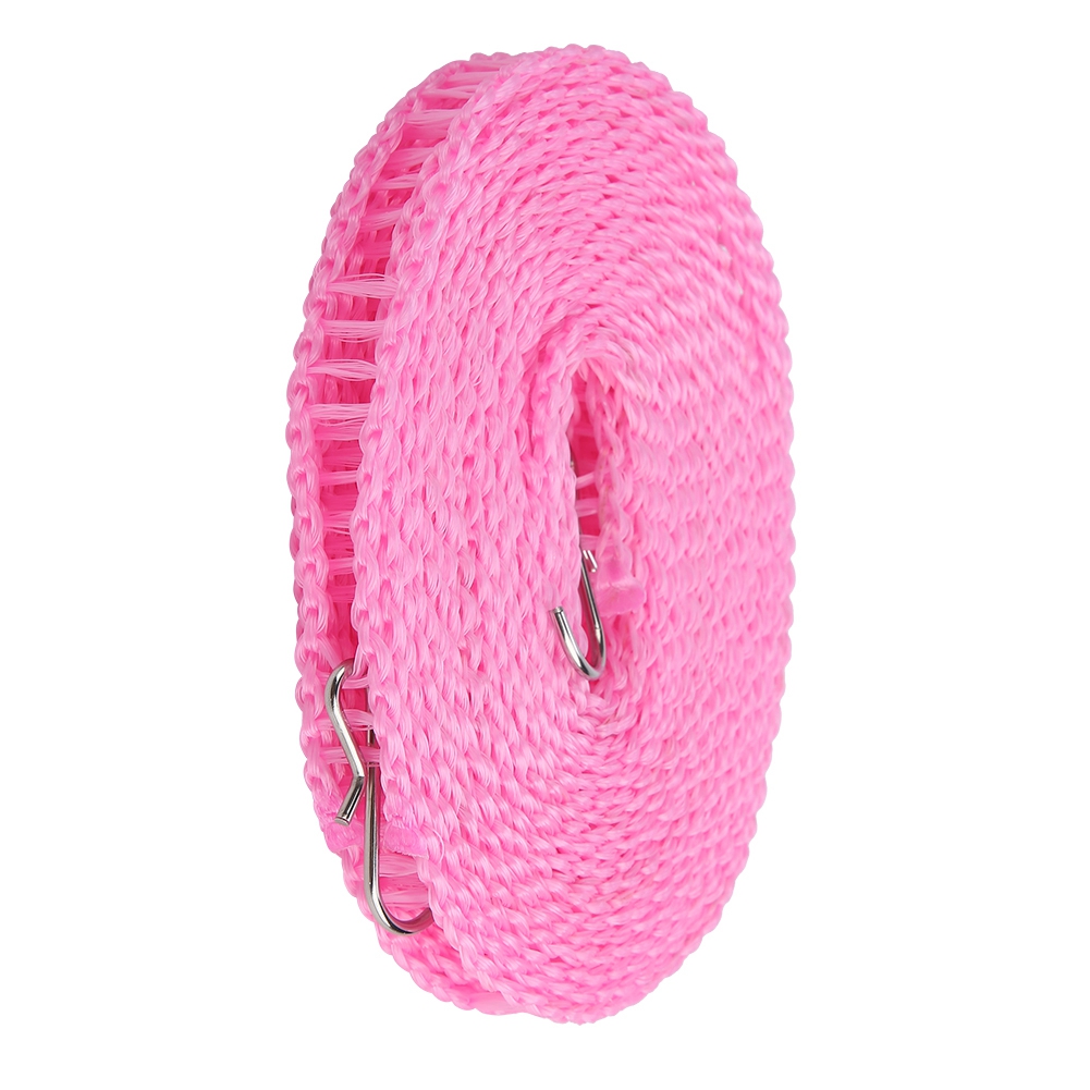 Tragbare Outdoor-wäscheleine, Rutschfestes Wäschetrockenseil, 5 M, Verdickt (pink)