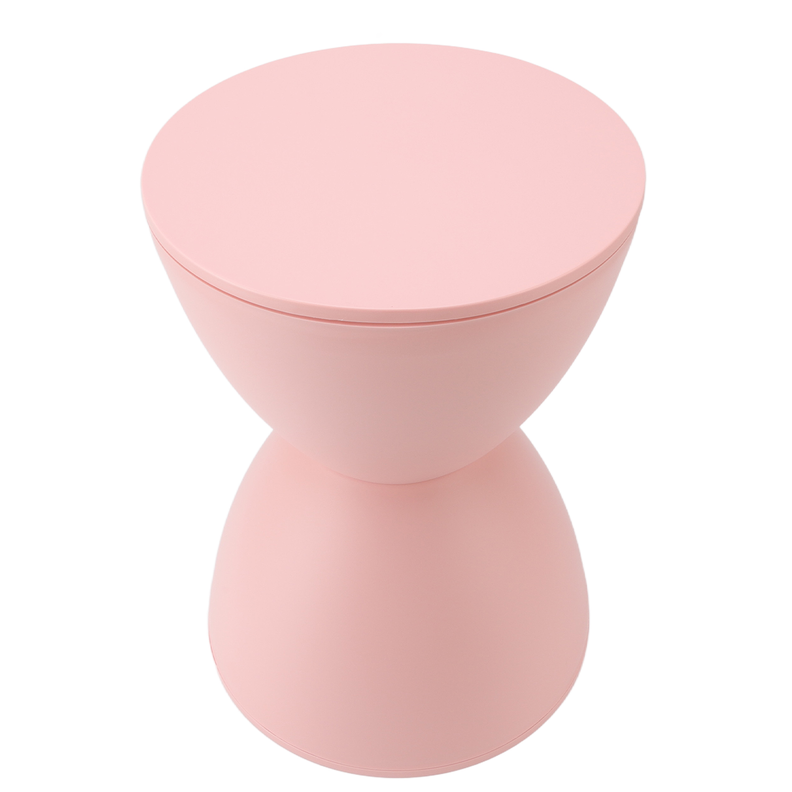 Runder, Sanduhrförmiger Hocker, Rosa, Aus Kunststoff, Moderner Und Minimalistischer Nordischer Stil, Ideal Für Badezimmer Oder Umkleidekabine.