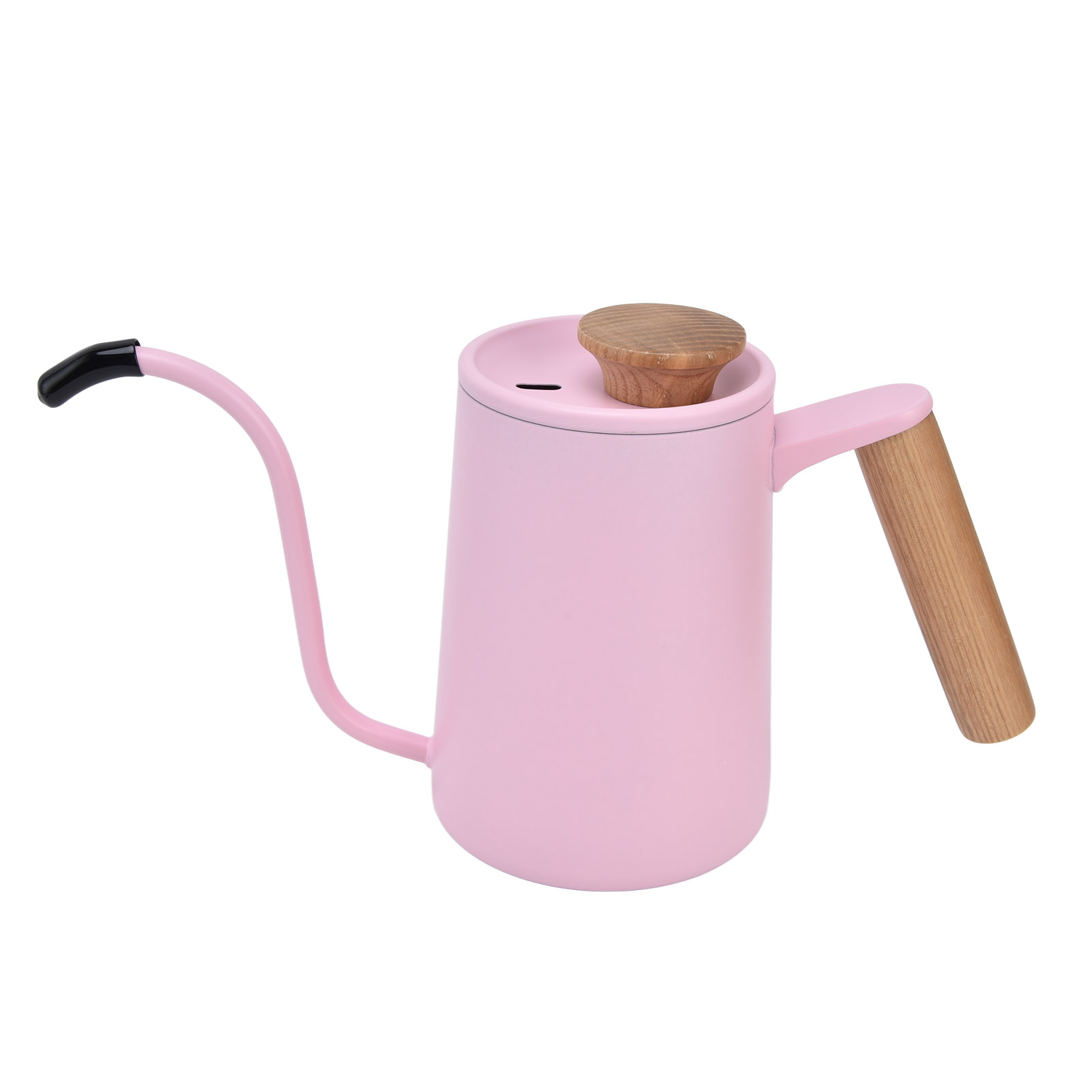 Kaffeekanne Mit Edelstahlgriff, Schwanenhalsausguss, Tropfkessel, Teekanne, Rosa, 600 Ml