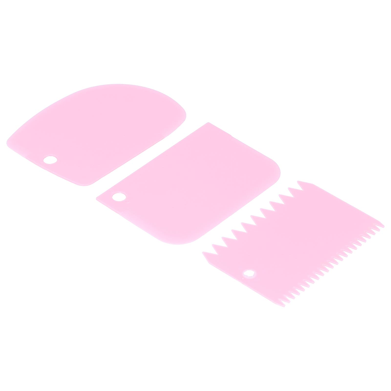 Set Mit 3 Gebäckausstechern Und Sahneglättern Für Kuchen, Rosa Diy-backwerkzeug