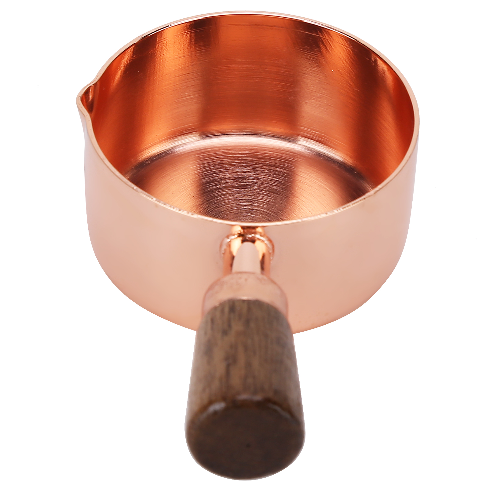 Saucentopf Mit Holzgriff, Roségoldener Edelstahl, Für Die Küche, 1/4 Tasse
