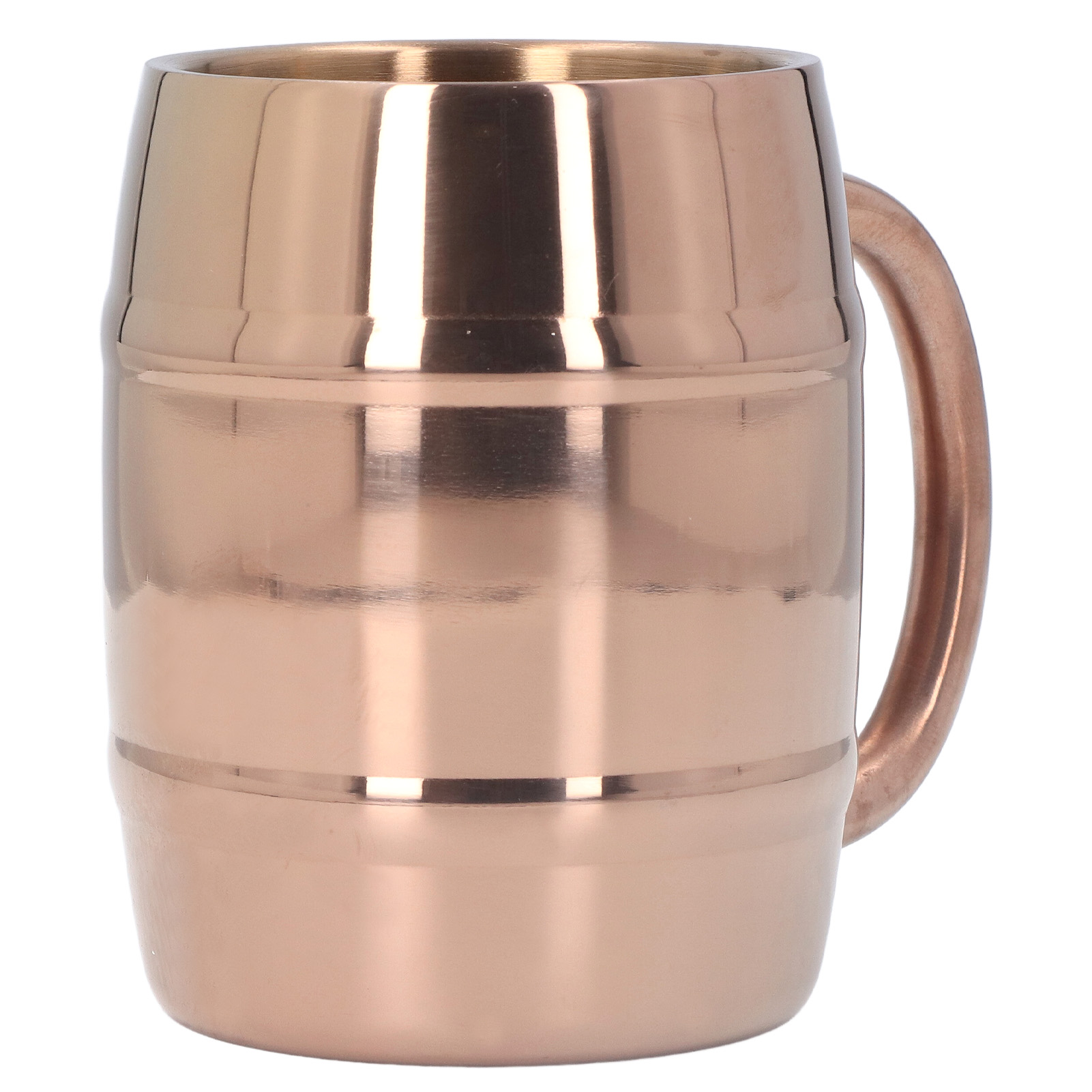 Edelstahl-kaffeebecher, Doppelwandig Isoliert, Großes Fassungsvermögen, Mit Henkel, Für Zuhause Und Büro, Roségold, 420 Ml