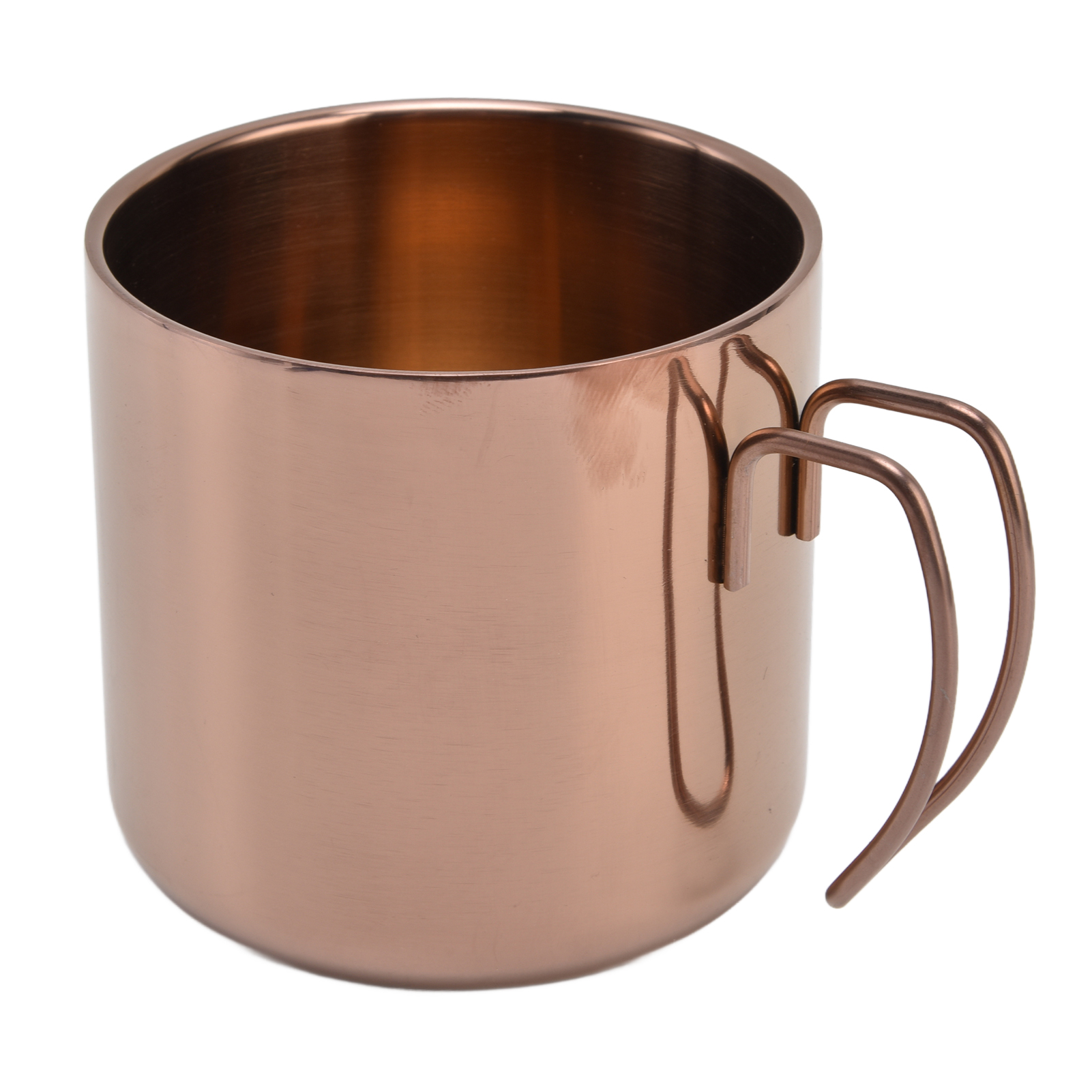 Kaffeebecher Aus Edelstahl, 400 Ml, Robust, Praktisch, Tragbar, Mit Henkel, Für Zuhause, Büro, Restaurant, Roségold (ohne Deckel), 400 Ml