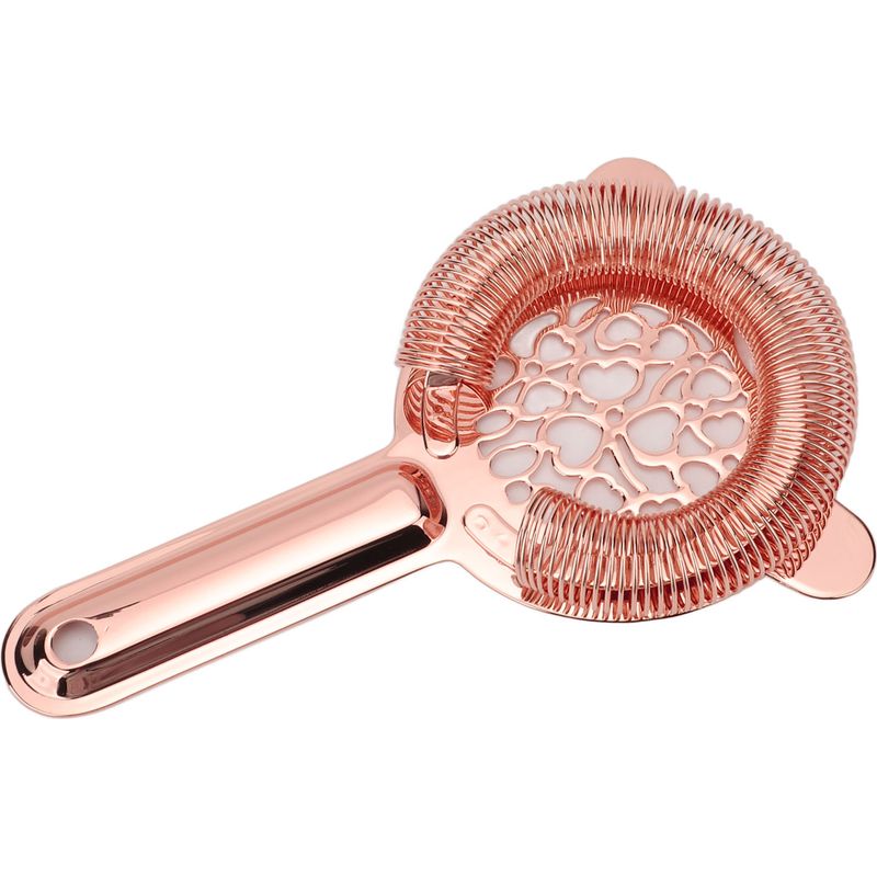 Cocktailsieb Aus Poliertem Edelstahl, Elegantes Eissieb Für Barkeeper, Roségoldene Farbe.