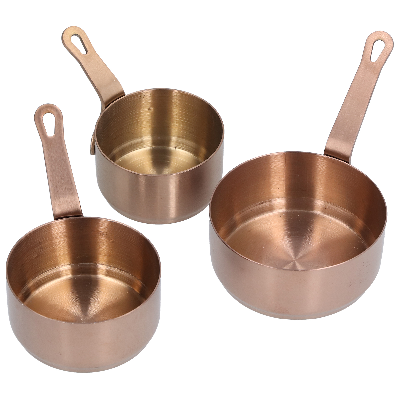 3-teiliges Saucenschälchen-set Aus Edelstahl Mit Griff Für Soßen, Ketchup Und Vorspeisen, Roségold
