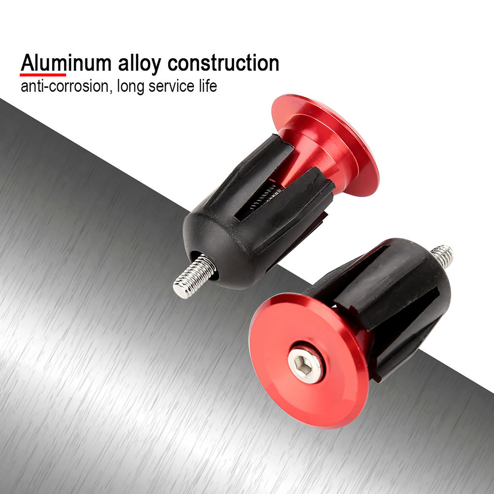 1 Paire De Bouchons D'Embout De Guidon En Alliage D'Aluminium Pour Vélo (rouge)