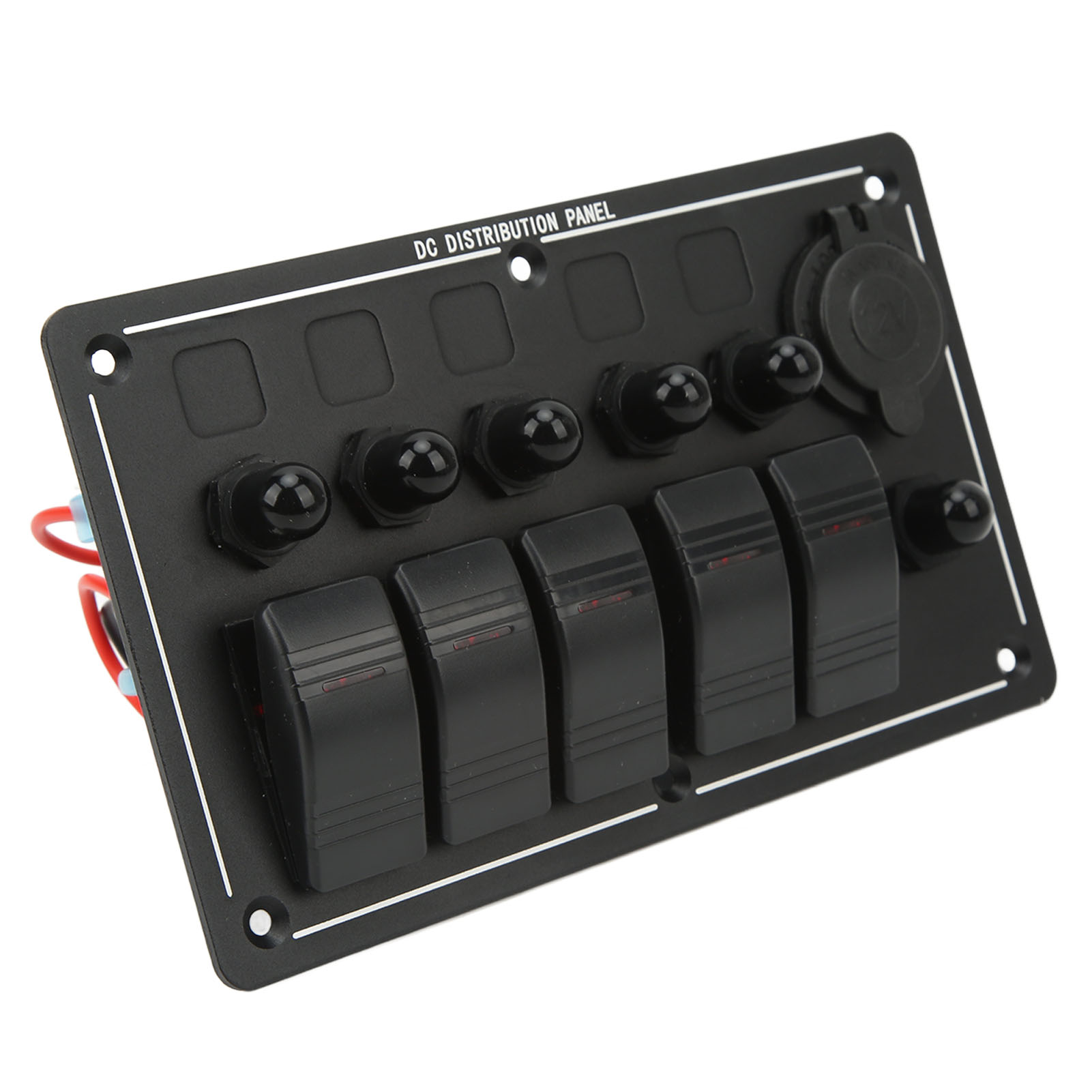 5-fach Kippschalter-panel 12–24 V Ein/aus Aluminium, Rote Led-anzeige Für Pkw, Lkw, Wohnmobil, Yacht, Utv