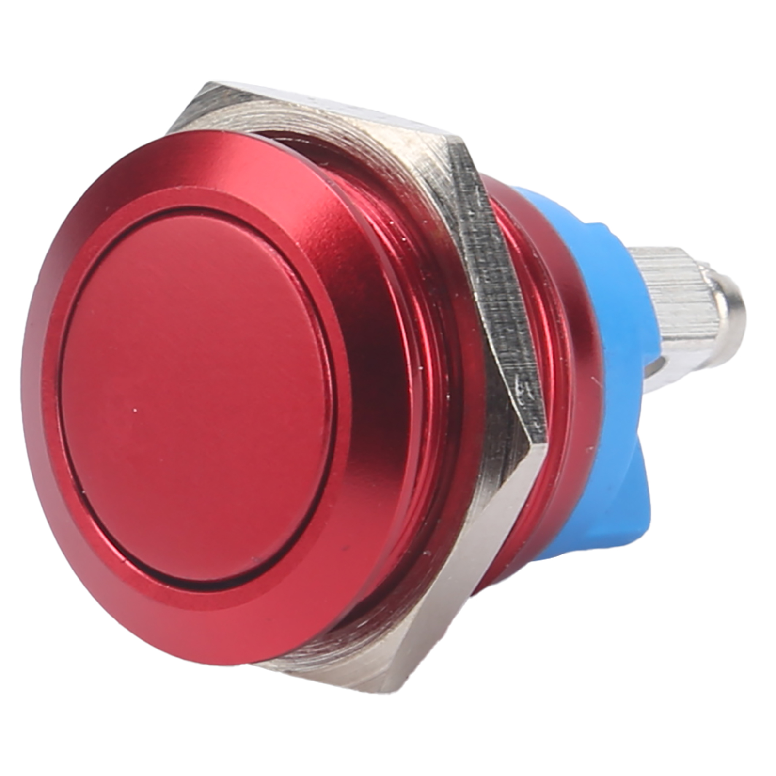 Metall-tastenschalter, Edelstahl, 16 Mm Flacher Runder Kopf, Wasserdicht, Selbstrückstellend, 220 V (rot)
