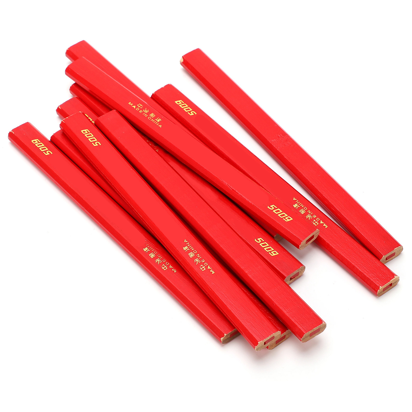 10 Stück Zimmermannsbleistifte, 170 Mm, Achteckig, Rot, Holzbearbeitungsbleistifte, Markierungswerkzeug
