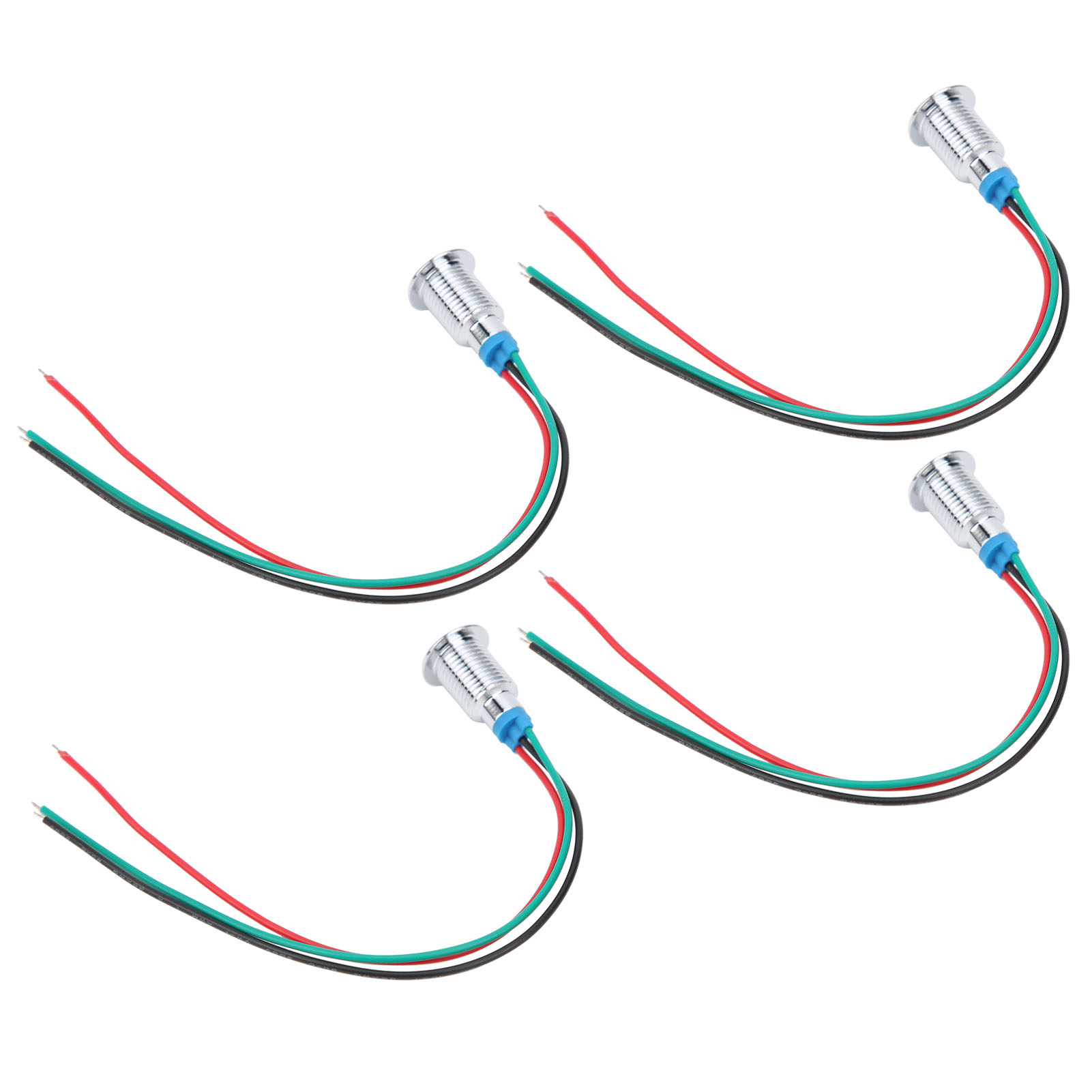 4 Sets Vorverdrahtete Runde Leds, Wasserdicht, 2-farben-anzeige, Gemeinsame Kathode, 10 Mm, 3-6 V (rot Und Grün)