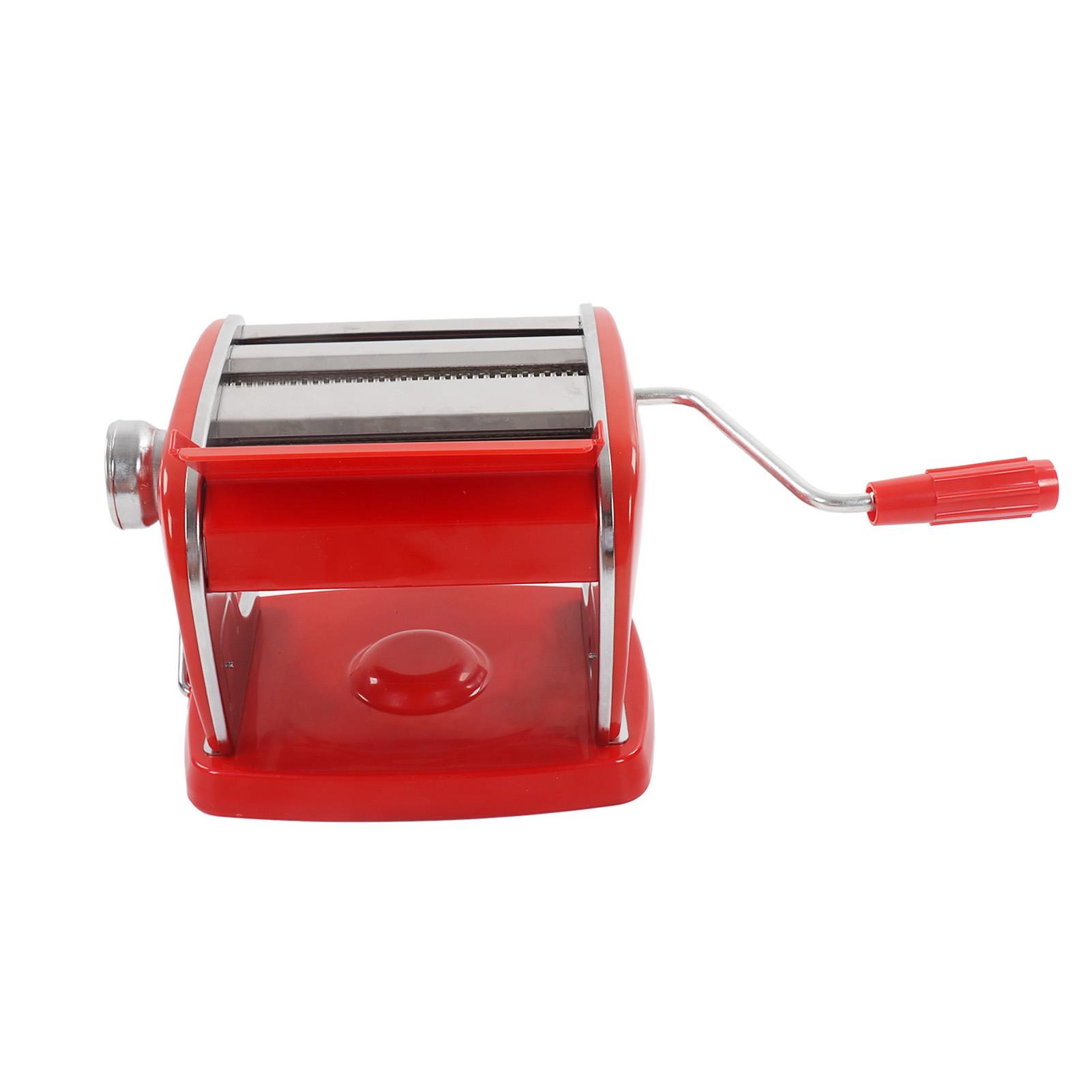Nudelmaschine Mit Saugnapf, Kleine, Multifunktionale Edelstahlmaschine Zur Manuellen Nudelherstellung. Inklusive Rotem Saugnapf Und 2 Messern.
