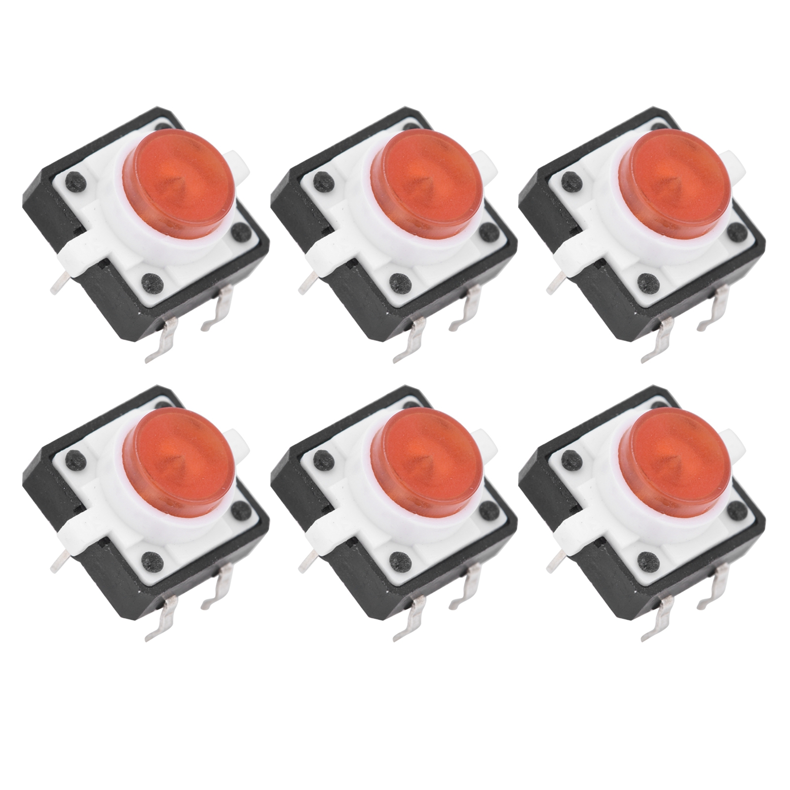 20 Stück 12x12x7,3 Mm Taktile Drucktaster Mit Led-beleuchtung, Rot