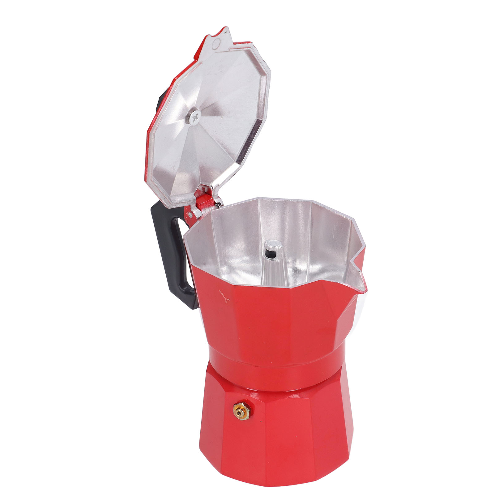 150 Ml 3 Tassen Aluminium-kaffeekanne, Perkolator, Italienische Cafetière, Haushalts-moka-kaffee- Und Teebereiter, Rot