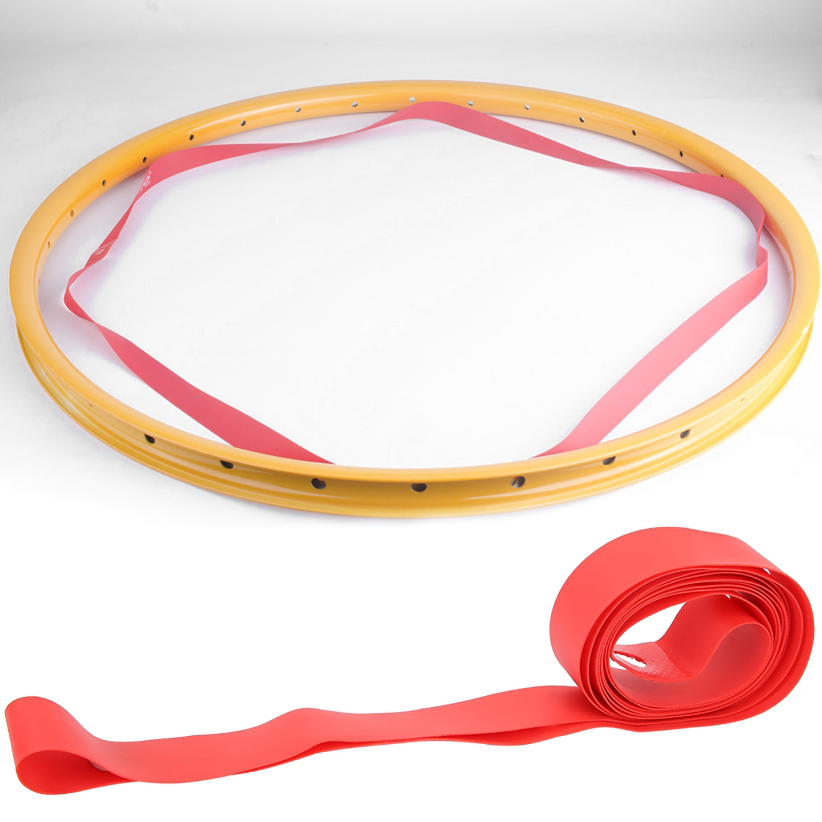 Pvc-fahrradschlauch-reifenschutzpolster Für Mountainbikes, Felgenband (rot, 700c)