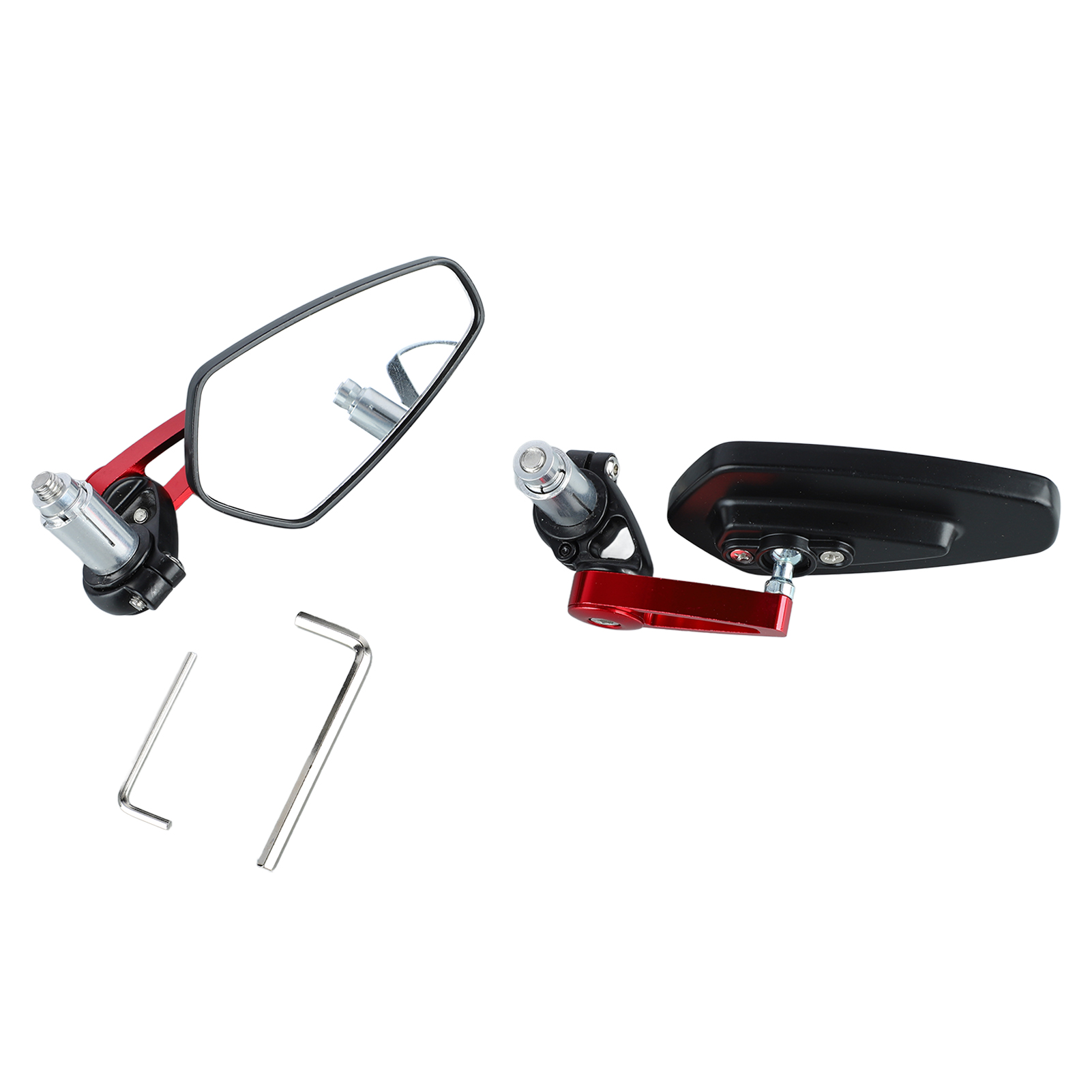 Paar Motorrad-rückspiegel, 360° Drehbar, Glattes Glas, Klare Sicht, Universeller Lenker-seitenspiegel, Rot