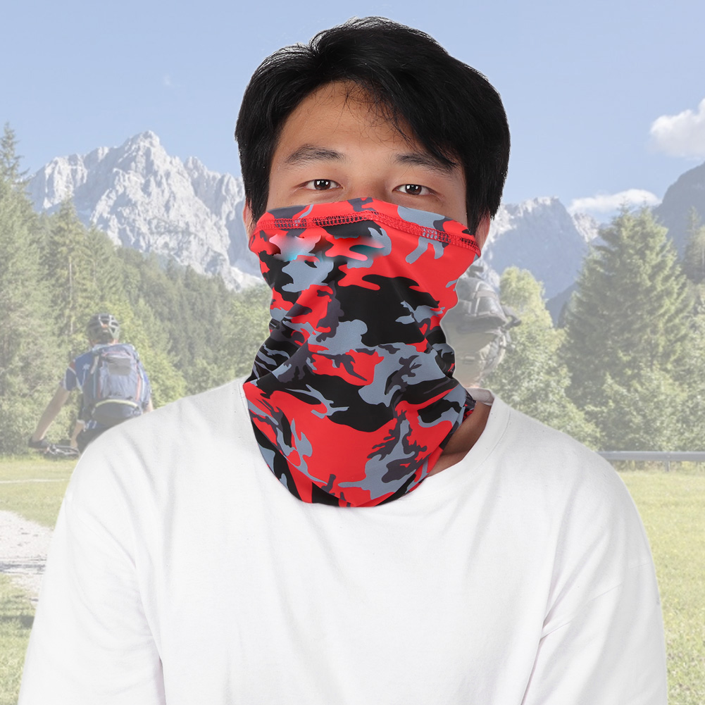 Sommerlicher Outdoor-schal Aus Eisseide, Sonnenschutz, Gesichtsmaske, Handtuch, Maske Zum Angeln Und Reiten (rote Tarnung)