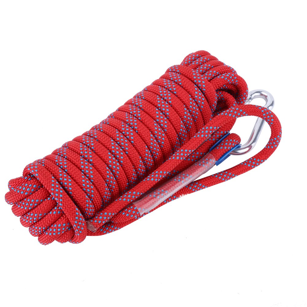 Cordon De Parachute Robuste En Paracorde De 10 Mm Avec Mousqueton (rouge - 10 M)