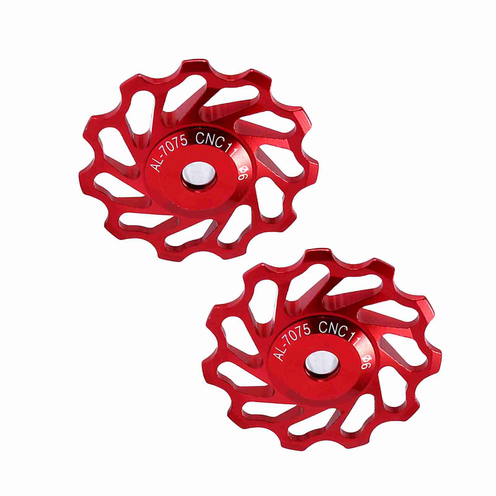2 Galets De Dérailleur Arrière En Alliage Cnc Pour Vtt Et Vélo De Route (rouge 11t)