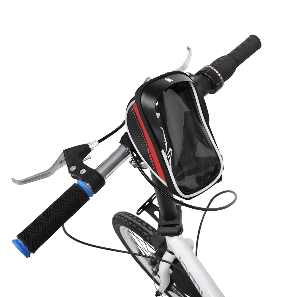 Sacoche Avant De Vélo Étanche Basecamp Avec Porte-téléphone Et Sacoche De Guidon (rouge)