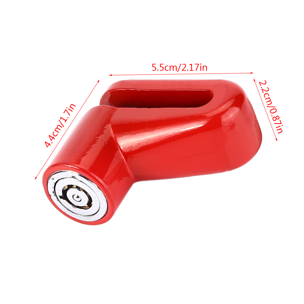 Antivol De Vélo En Métal Pour Freins À Disque, Avec Cadre En Plastique Et Clés, Rouge.