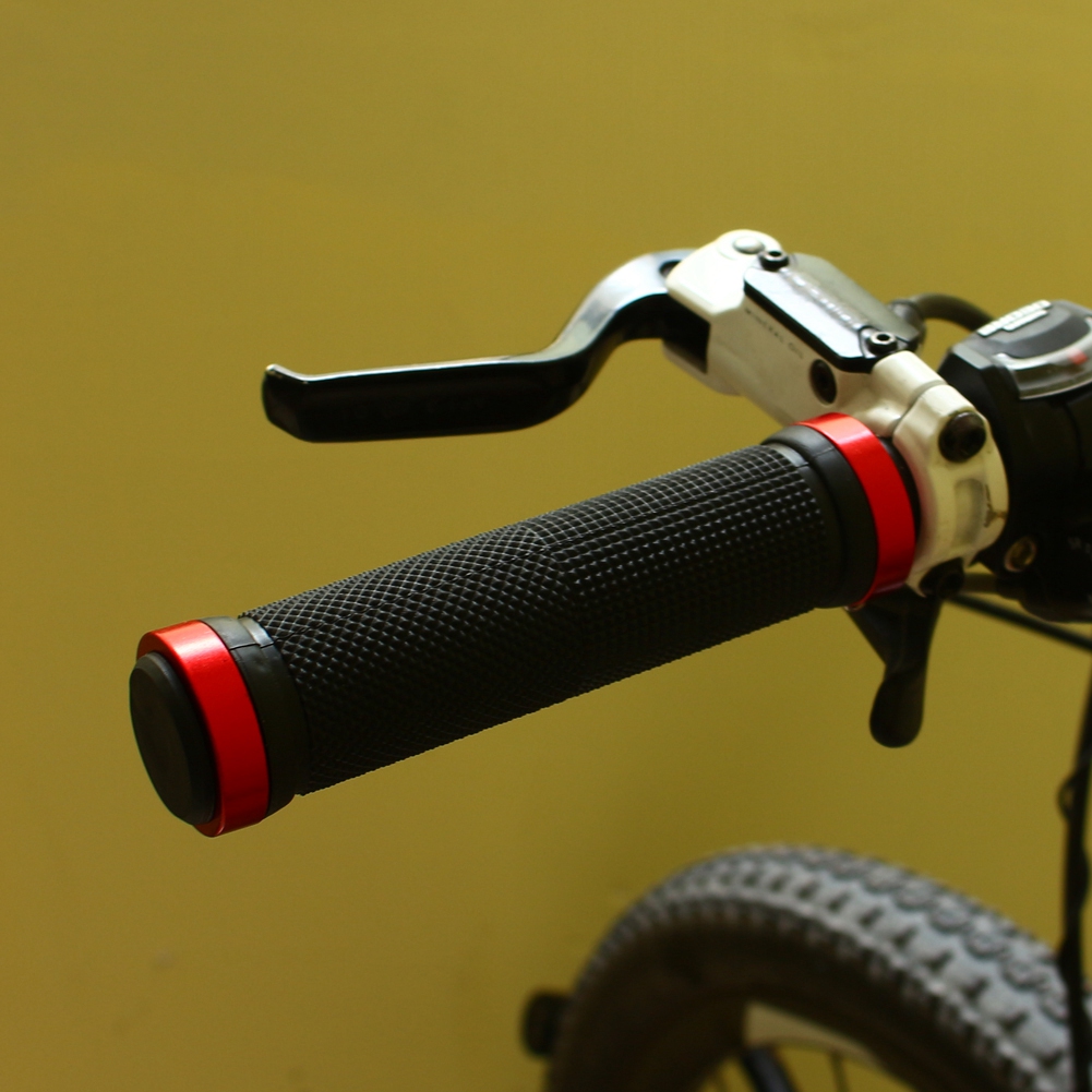 Paire De Poignées De Guidon Confortables Pour Vélo, Avec Système De Verrouillage, Accessoire De Cyclisme Rouge.