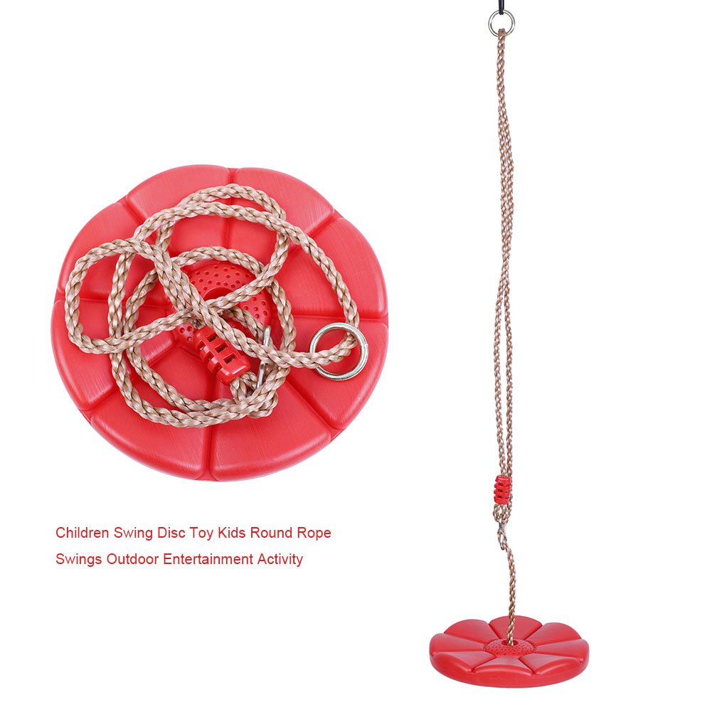 Balançoire Disque Pour Enfants, Balançoire Ronde En Corde, Jeu De Plein Air (pétales Rouges)