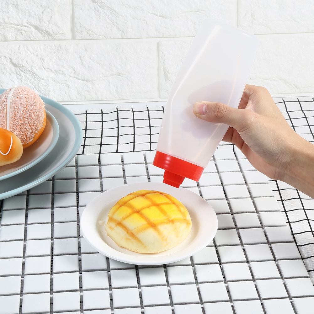 Gepresste Saucenflasche Mit 4 Löchern, Aus Lebensmittelechtem Harz, Für Ketchup, Marmelade, Mayonnaise, Olivenöl – Gelb/rot, Praktischer Spender