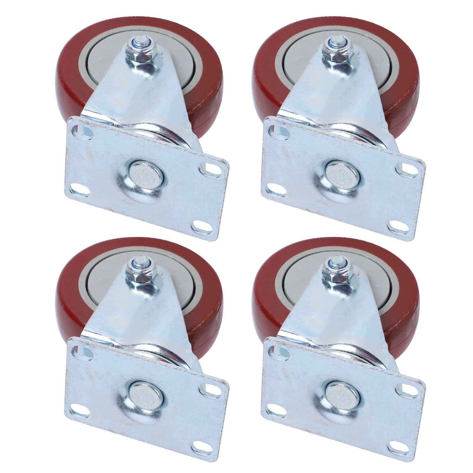 X 360°-lenkrollen Mit Pu-platte, Universalrollen Für Möbel Und Einkaufswagen, 10 Cm Durchmesser, Maximale Traglast 110 Kg Pro Rolle