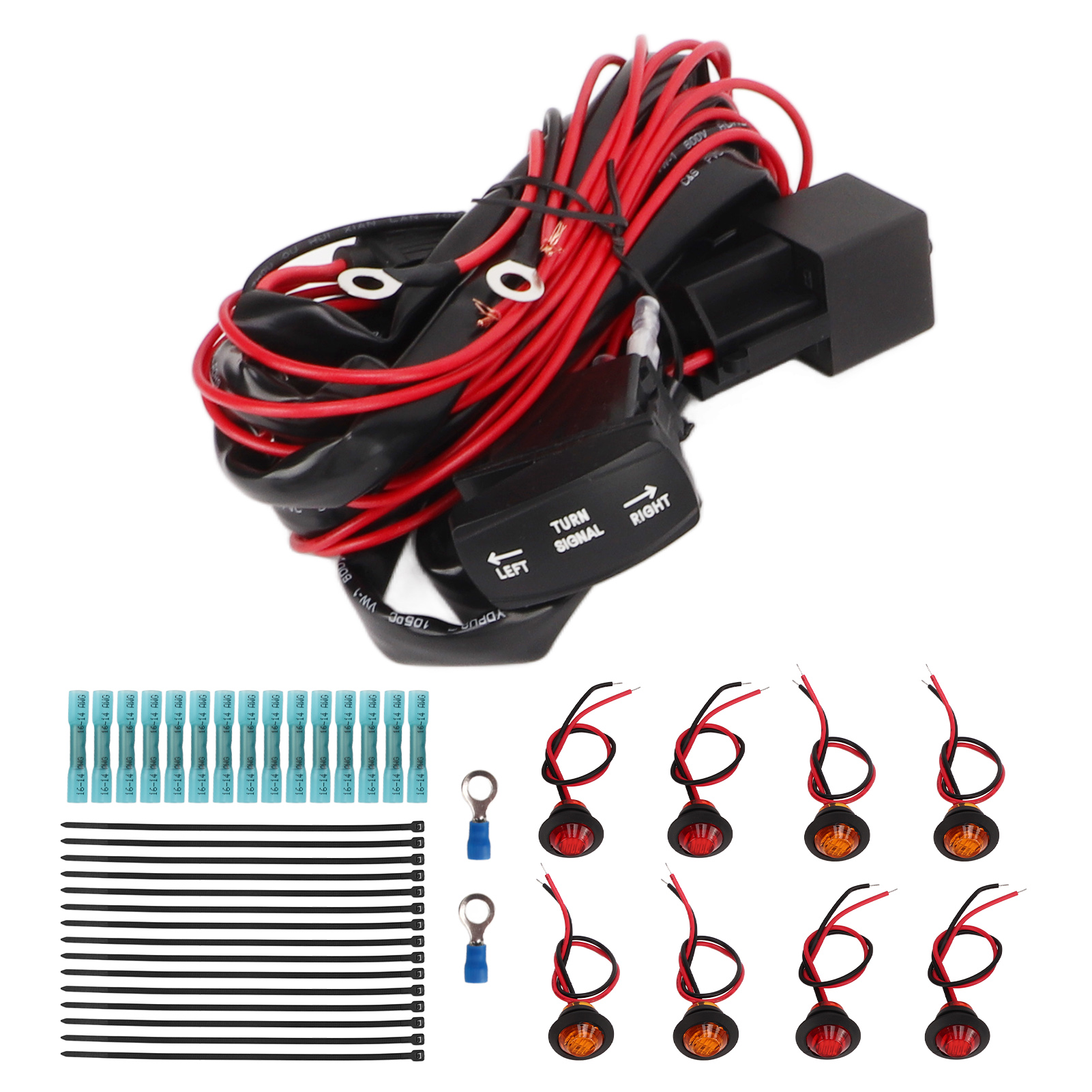 Utv/atv-blinker-set Mit Horizontalem Kippschalter, Straßenzugelassener Blinkerleuchte, Blinkrelais Und Kabelbaum, Ersatz Für Polaris Ranger Rzr, Richtungslicht