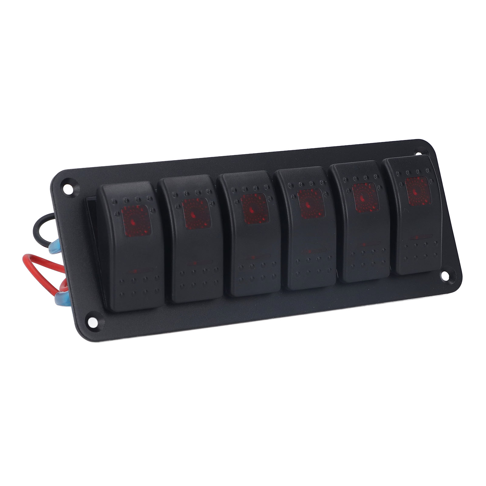 6 Rote Led-wippschalter, Wasserdicht Mit Schutzschaltung Für Auto, Wohnmobil, Boot, Quad, Utv