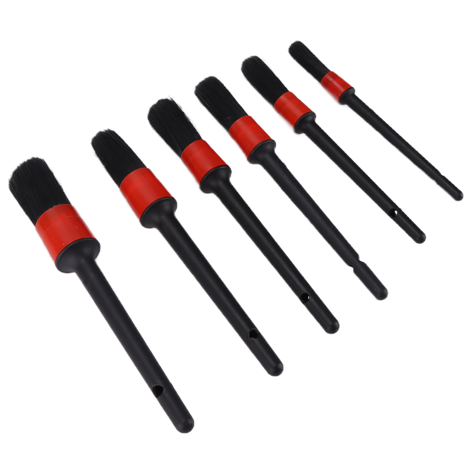Set Mit 6 Autopflegebürsten, Wildschweinborsten, Spitze Spitzen, Roter Faden, Mehrzweck-pflegewerkzeug.