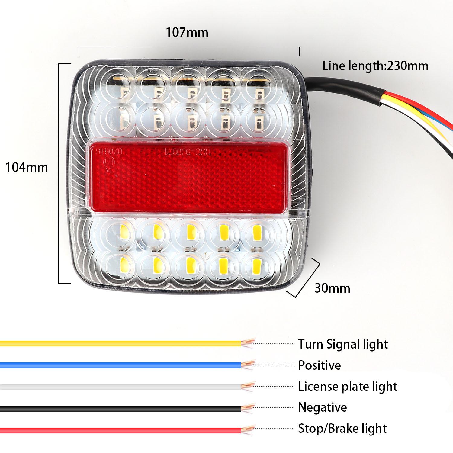 12v Led-rückleuchten Mit Brems- Und Blinkfunktion, Geringer Stromverbrauch, Wasserdichte Lkw-lampe