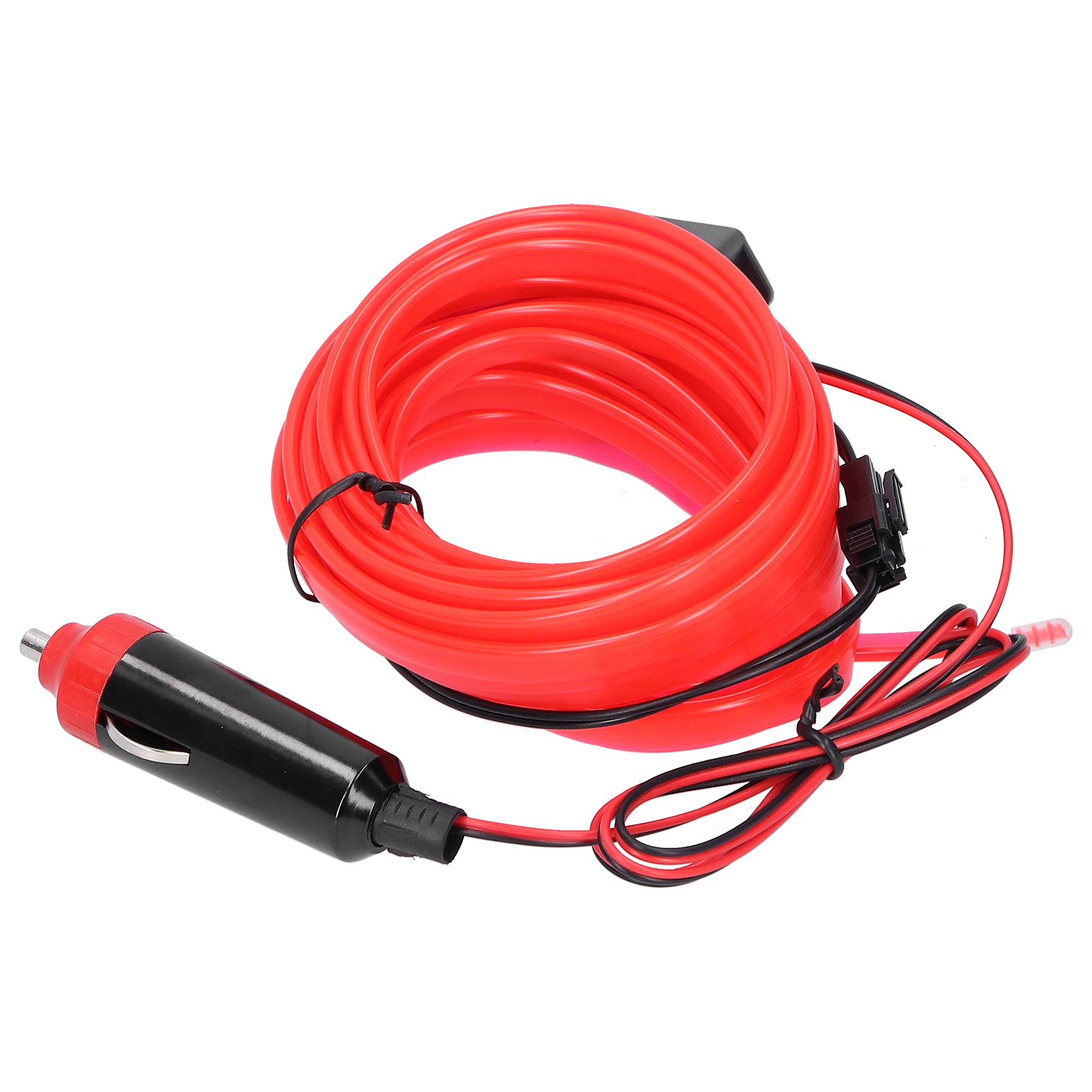 5 M Lange Led-lichtleiste Für Autos, Zigarettenanzünderstecker, Ambientebeleuchtung Für Den Fahrzeuginnenraum, 12 V Dc, Rot, Flexible Lichtleiste