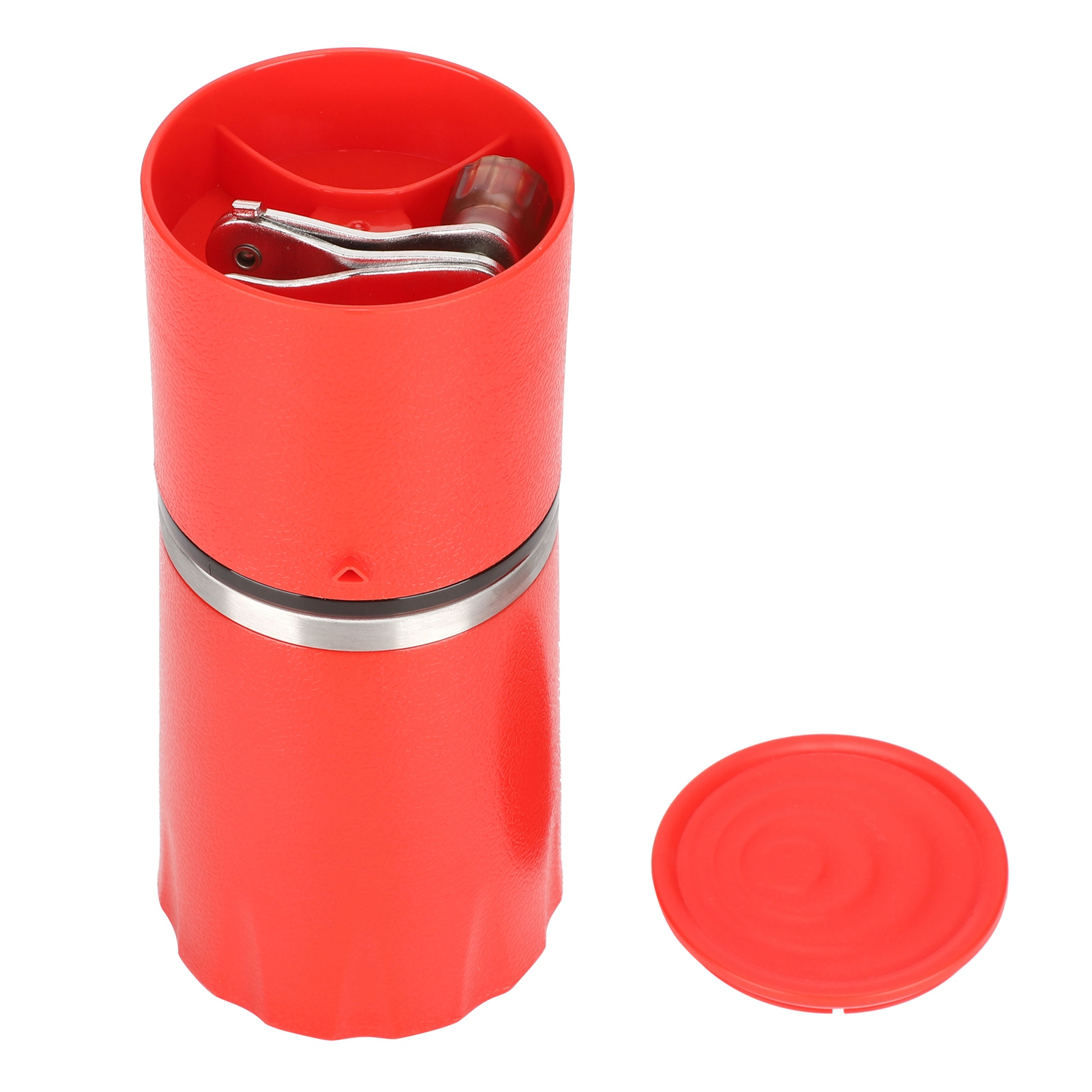 4-in-1 Multifunktionale Manuelle Kaffeemühle, Bohnenmahlbecher, Rotes Kaffeezubehör