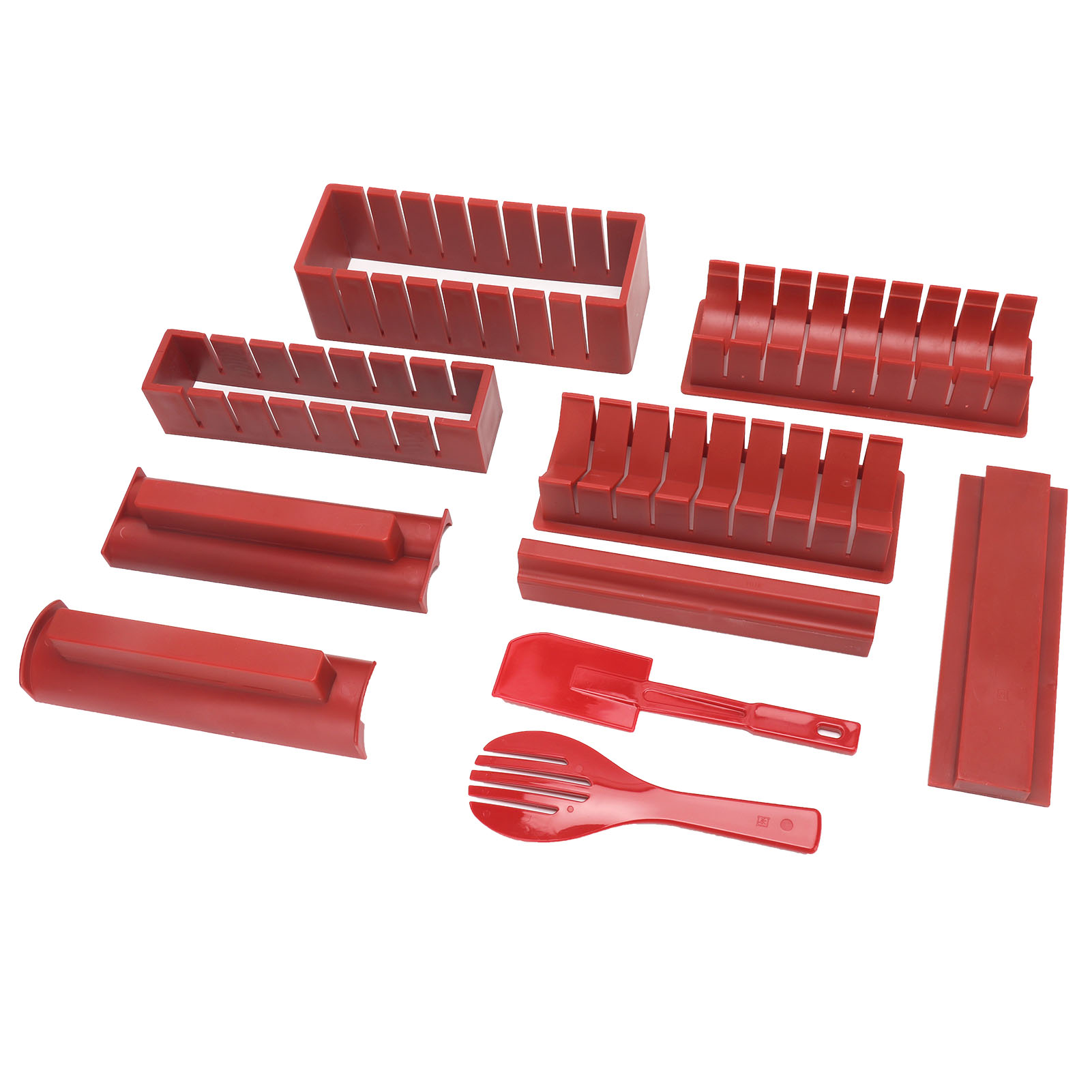 Sushi-set Zum Selbermachen, Rote Japanische Reisrollenform Aus Kunststoff, Küchenzubehör