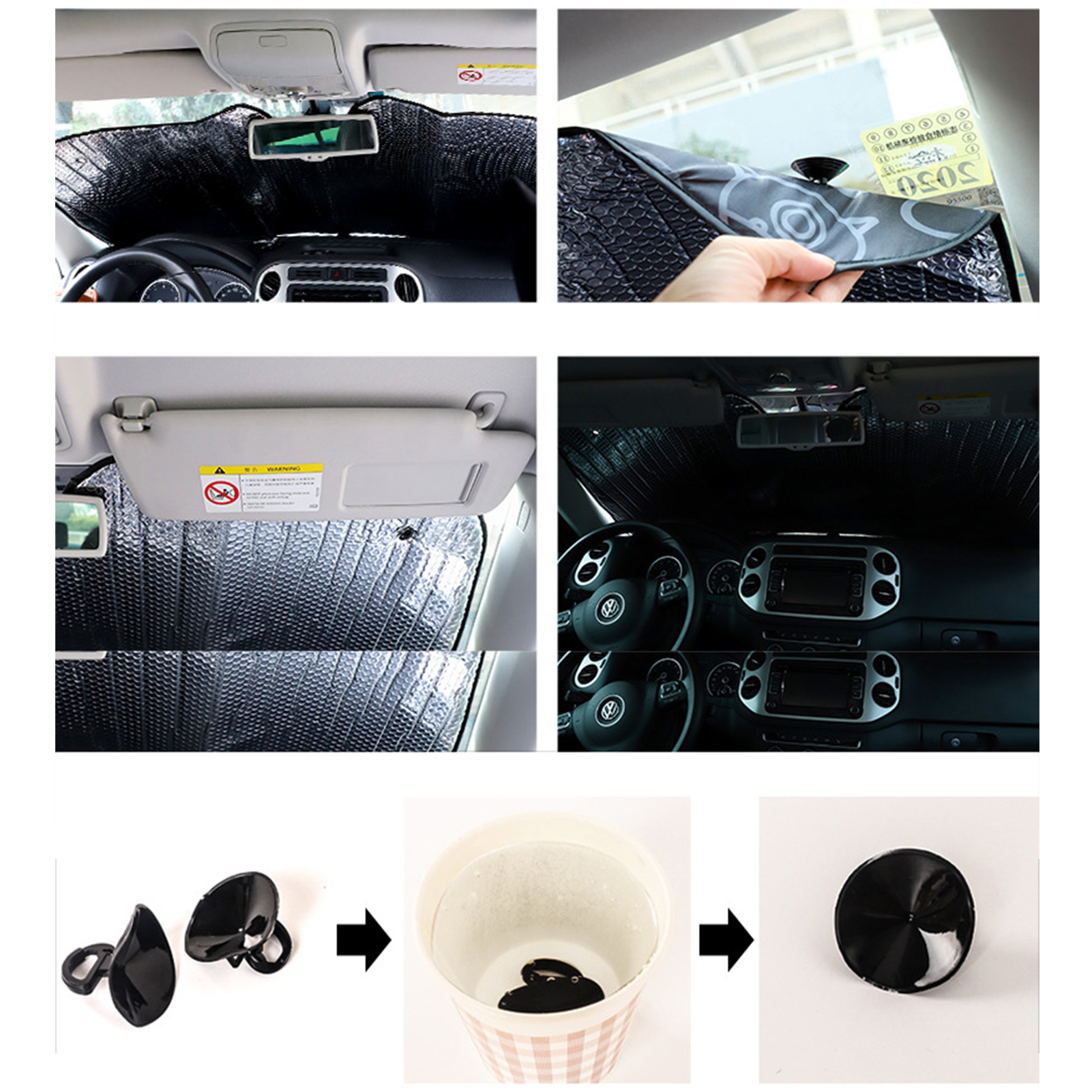 Große, Katzenförmige Auto-windschutzscheiben-sonnenblende Mit Uv-schutz, Wärmereflexion Und Verschleißfestigkeit.
