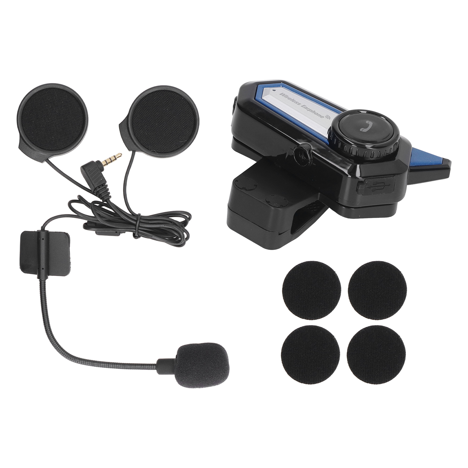 Bt31 Motorrad-bluetooth-helm-headset, Kabellos, Freisprechfunktion, Stereo, Wasserdicht, Geräuschunterdrückung, Mit Taschenlampe